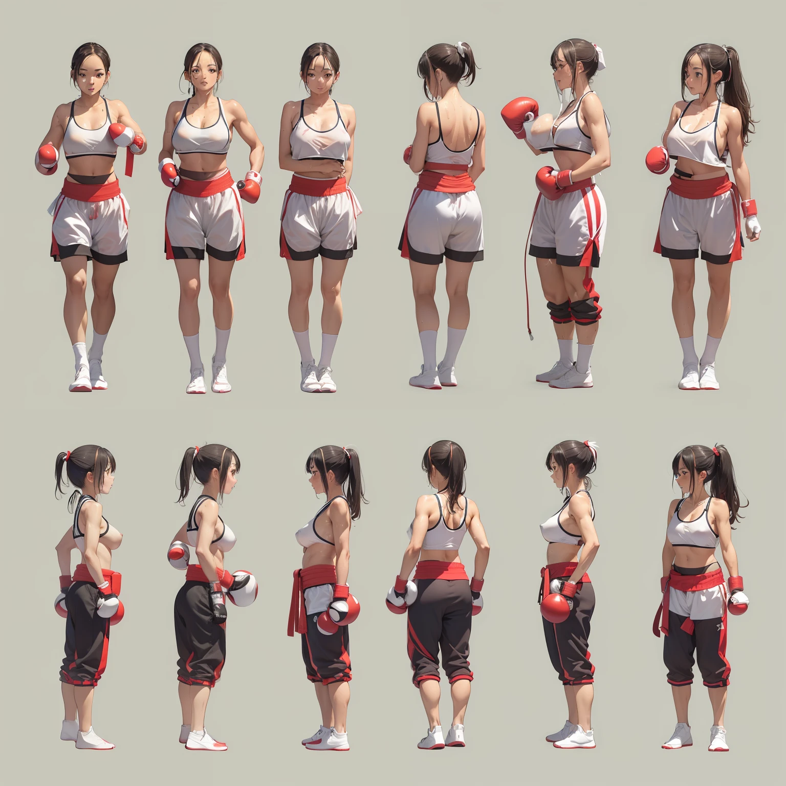 2 girls、fitness wear, shortspats、Sportsbra、Tank Tops、masterpiece、top-quality、realisitic、Hyper-detailing、(Glossy skin、be sweaty:1.4)、absurderes、Looking at the camera、short dark hair、Brown-eyed、A slender、动态照明、hight resolution、foco nítido、depth of fields、A detailed eye、Sharp eyes、Realistic eyes、(small tits:1.6)、(thick thight:1.0)、、Women's locker room、Locker Room、Shower room、Change of clothes、Half-undressed、Lower breast、pov from down、Full Body Display、Training Machine、Treadmill、Weight training、perspiring、moisture、punching bag、martial art、Boxer Size、Open Finger Gloves、shelves、punch、Spinning kick、Take off the bottom、Love Juice、A smile、red blush、teats、Clothing that shows through sweat、Kicking a punching bag、Punch to hit the ball、Covered with lotion、Muay Thai、catfight、Lotion Pro Wrestling、Climb into the ring、Spurling、Cross Counter、Martial arts、Command Sambo、Mount Position、Joint Technique、Upper Spinning Kick、Summer Salt Kick、emphasizing breasts、Take off your pants、