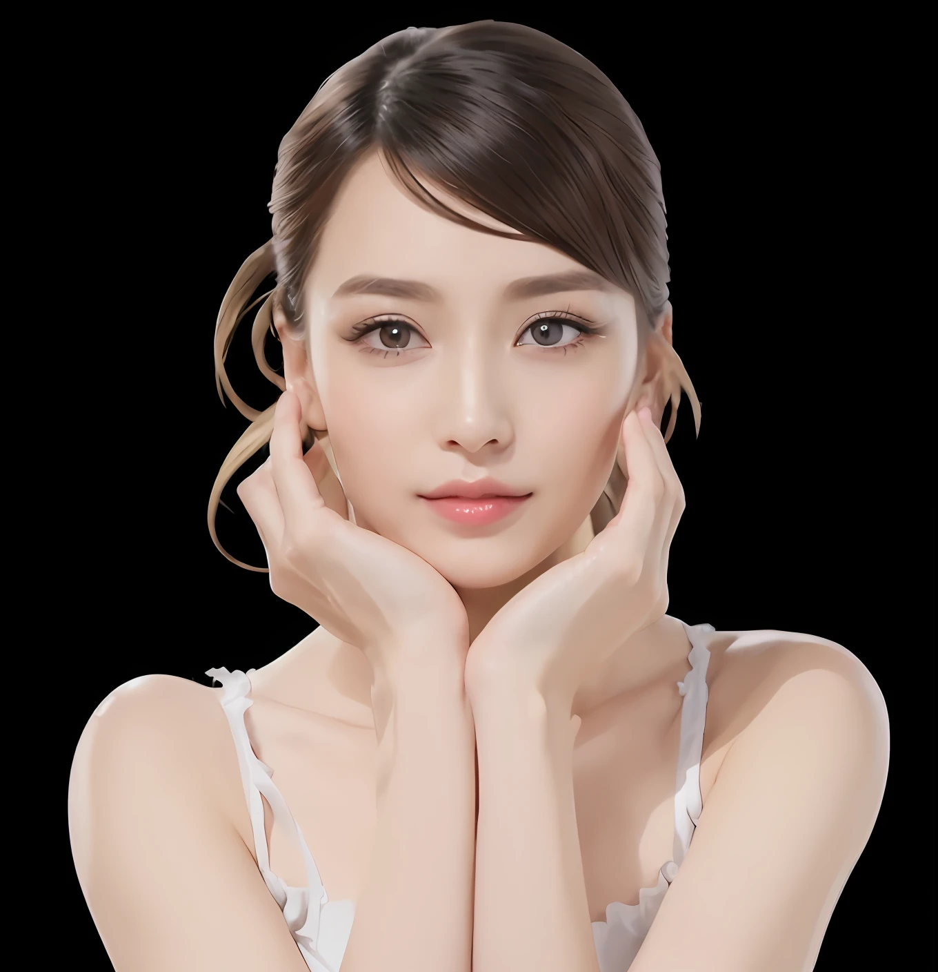 ((top-quality、8K、​masterpiece:1.3))、1girl in、Slim Abs Beauty:1.3、Super fine face、Delicat eyes、二重まぶた、a smile、home