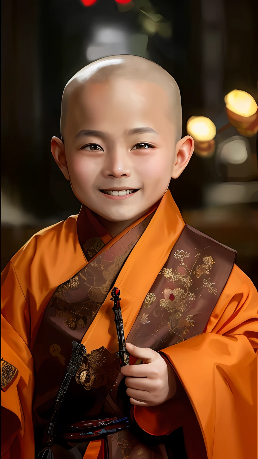 arafed in a monk robe smiling for a picture, monk clothes, wearing brown robes, buddhist monk, portrait of monk, yanjun cheng, ruan jia beautiful!, profile picture 1024px, inspired by Zhao Mengfu, monk, inspired by Tang Di, inspired by Li Shixing, Buddhist, 2 1 st century monk