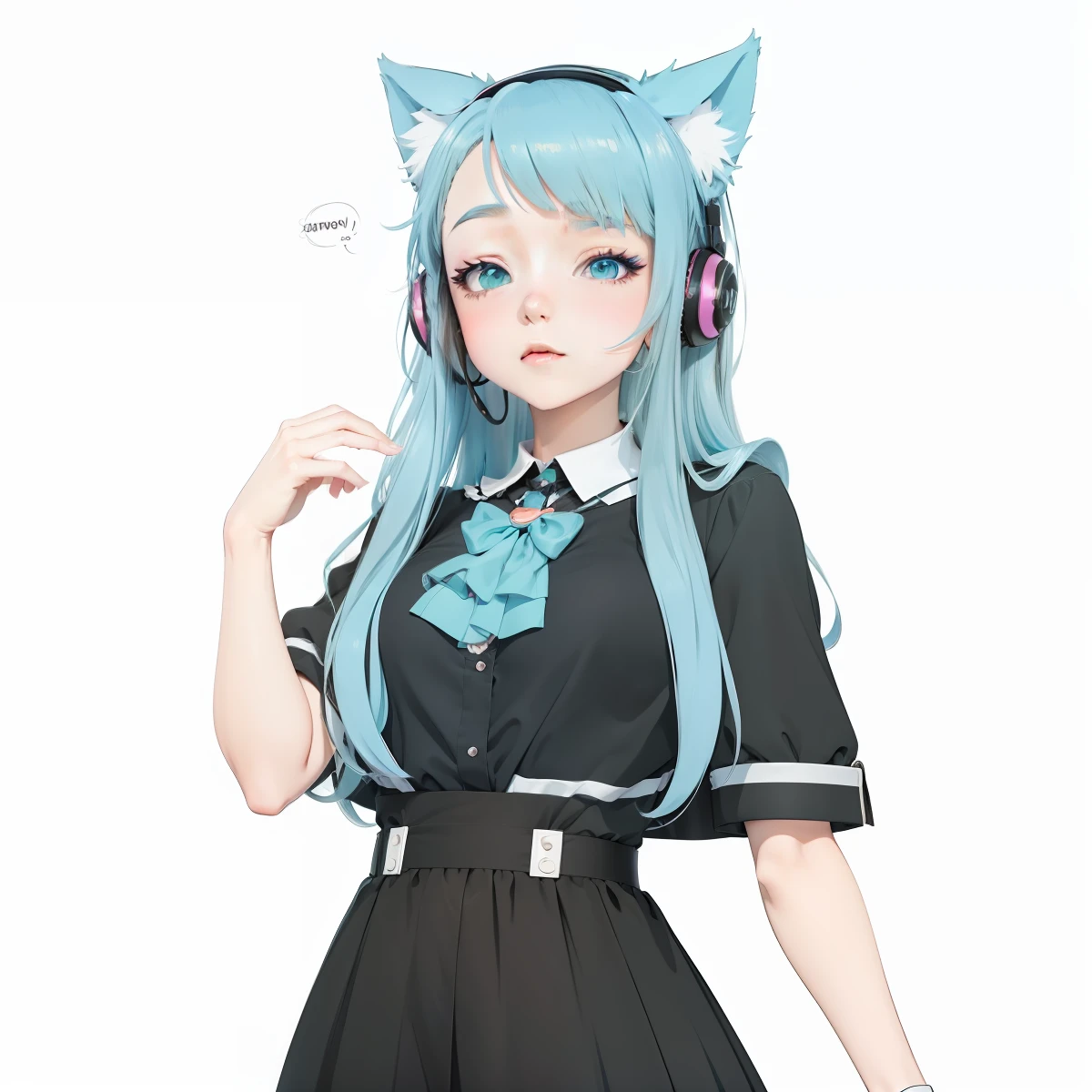 Anime Girl with blue hair and headphones, Anime Girl with cat ears, Moe anime style, Cute Catgirl Anime, anime catgirl, Beautiful Catgirl Anime, Girl with cat ears, 2D anime style, Cat anime, anime style portraits, High-quality anime art , Anime cat girl extremely beautiful, (anime girl), In anime style, anime artstyle