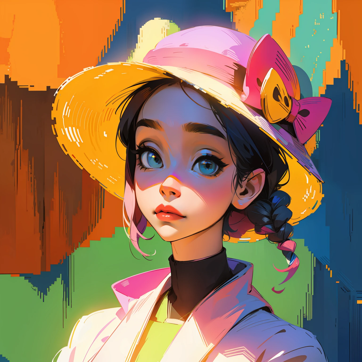 Pixel art、colourfull、Americana、aunt、Hats、portraitures