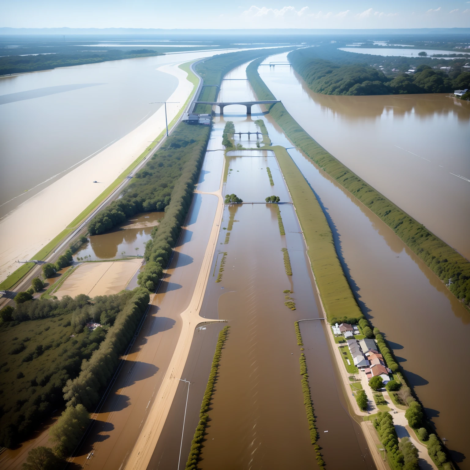 Tama River, levee breach, river flooding, flood damage