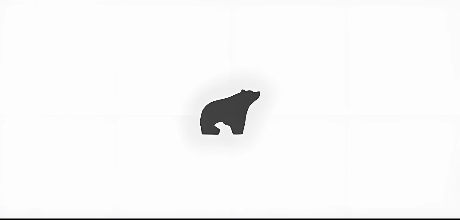There is a black bear standing on a white surface, excellent use of negative space, minimal art, urso, minimalistic illustration, SVG minimalista, very minimal vector art, logotipo minimalista, arte vetorial do logotipo minimalista, minimalistic illustration, simple illustration, Meio urso, Ursos, Arte minimalista, Arte minimalista, por Paul Bird, Directed by: Ivan Trush, arte vetorial minimalista