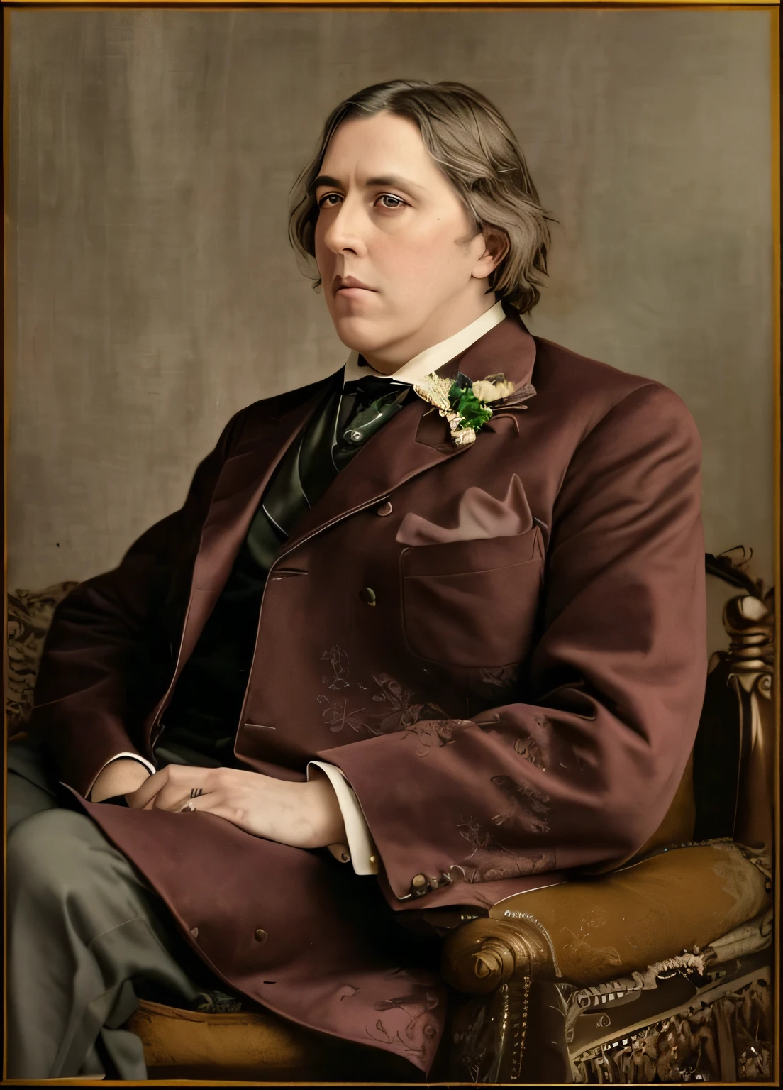 um retrato realista de Oscar Wilde, raw, ultrarealista, realista, alta qualidade
