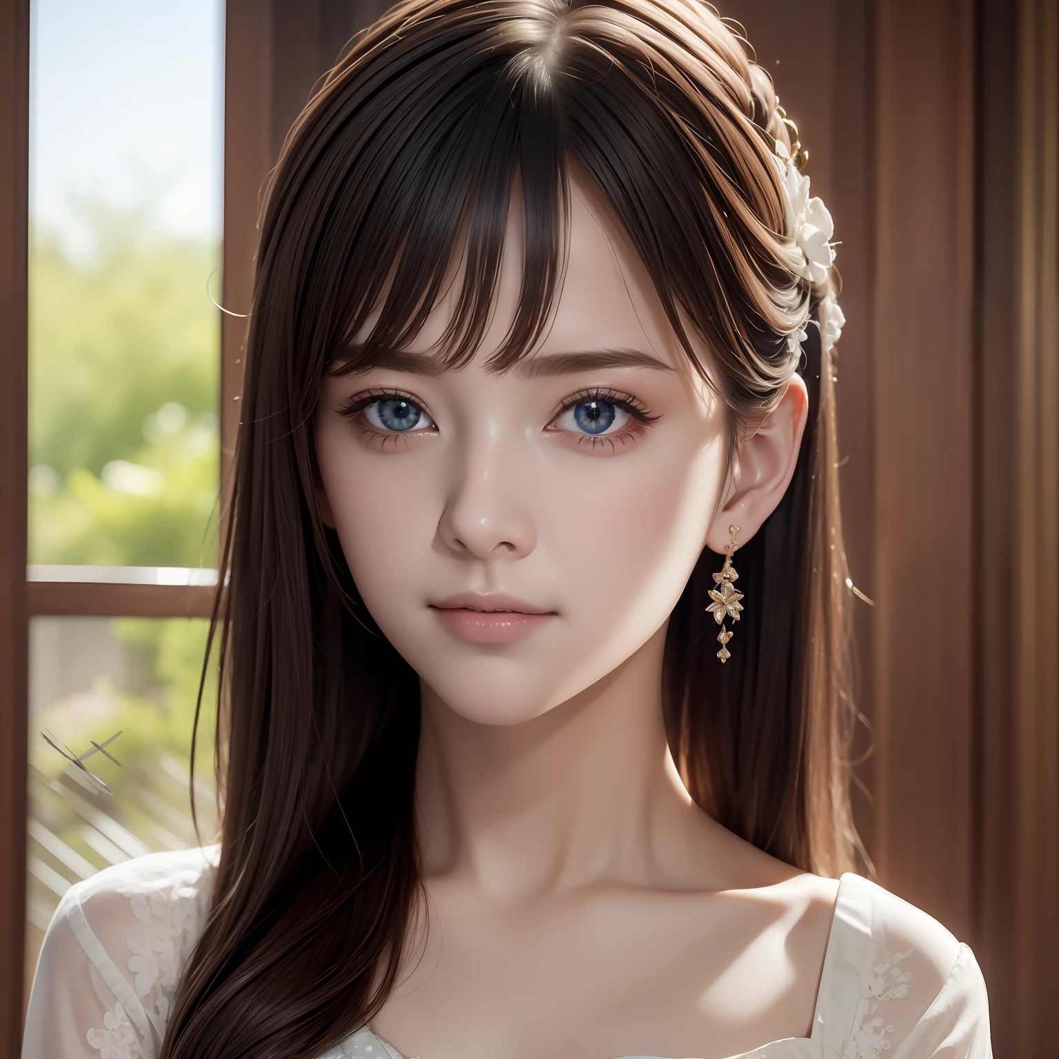 (RAW photos, highest quality), (realistic, photorealistic: 1.3), highest quality, masterpiece, very delicate and beautiful, highly detailed, CG, unity, 2K wallpaper, wonderful, beautiful to detail, masterpiece, light smile, highest quality, highly detailed CG Unity 8k wallpaper,