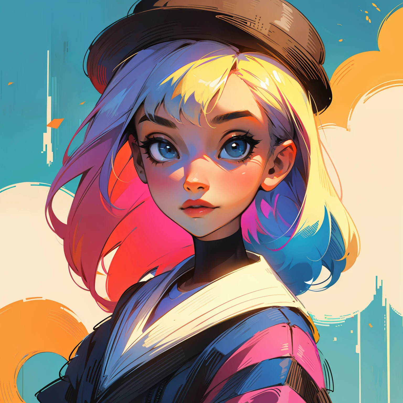 Pixel art、colourfull、Americana、Hats、portraitures