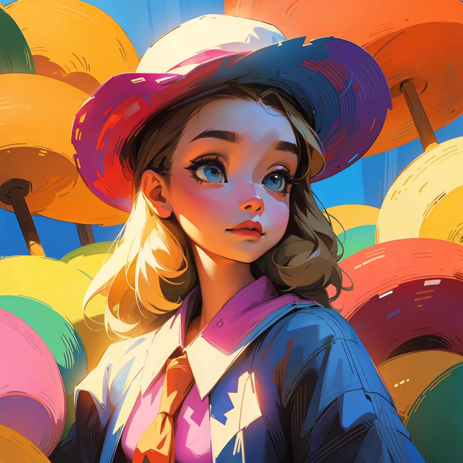 Pixel art、colourfull、Americana、Hats、portraitures