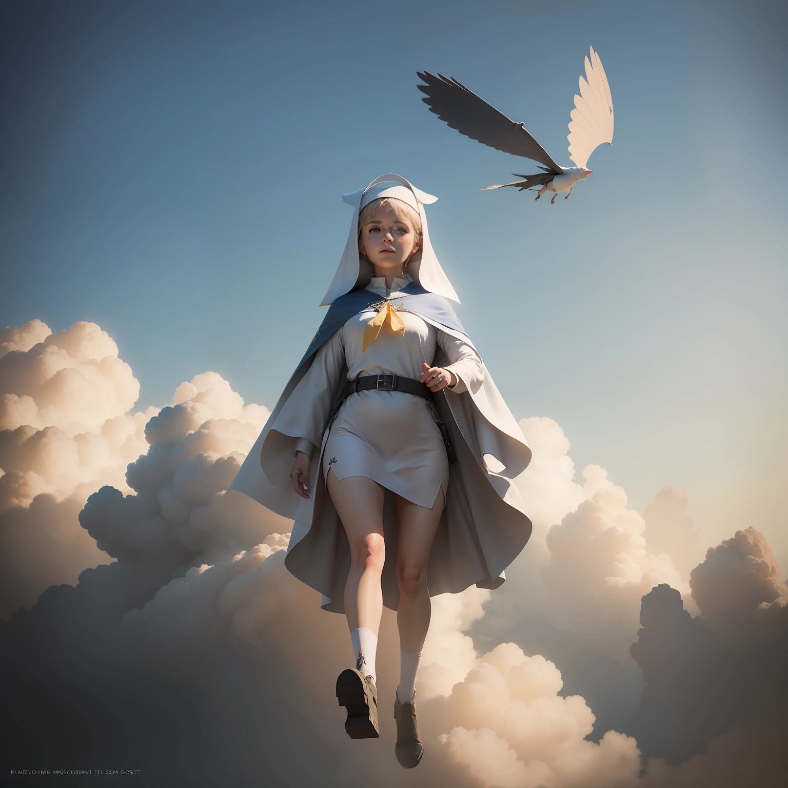 The flying nun, concept art, 4k