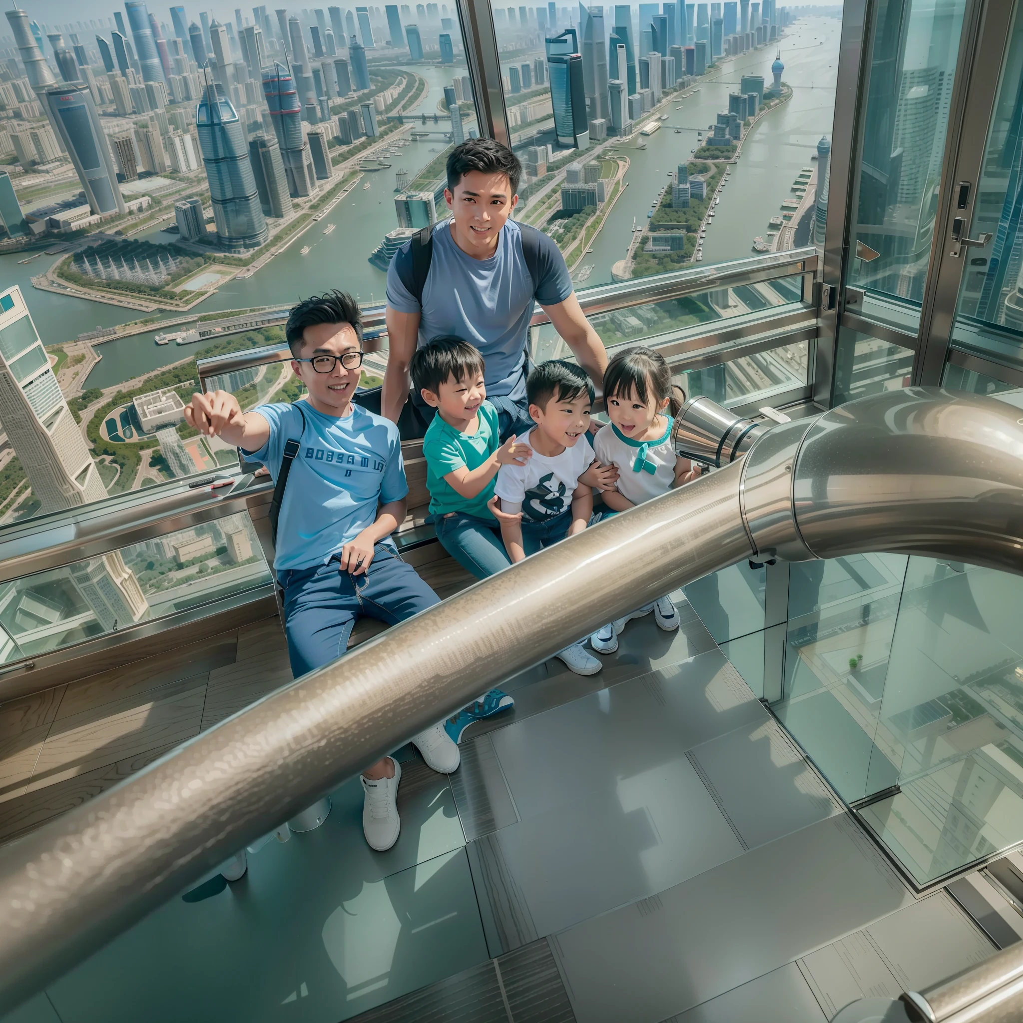 Apartment on the 108th floor of the Shanghai Tower,Overlooking the whole family,Canon shooting,See the Bund with a telescope