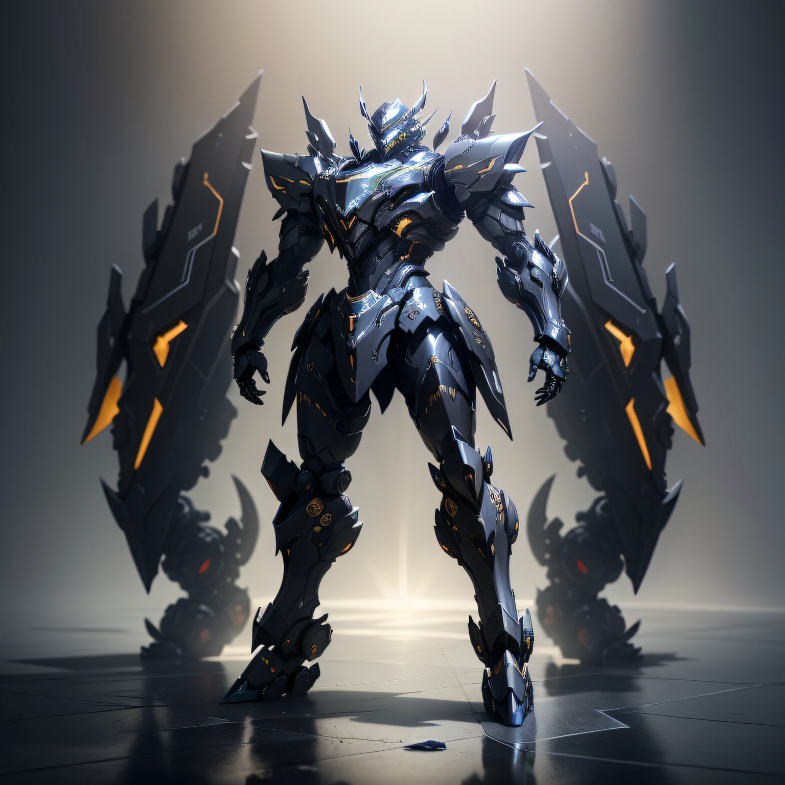 Black Dragon Knight Metal Mech Style, Full Body Like Particle Effects,Contour Ray: Metallic reflection light on the surface of the mech,Cool color livery Unreal Engine,CG rendering volumetric light,High level of detail