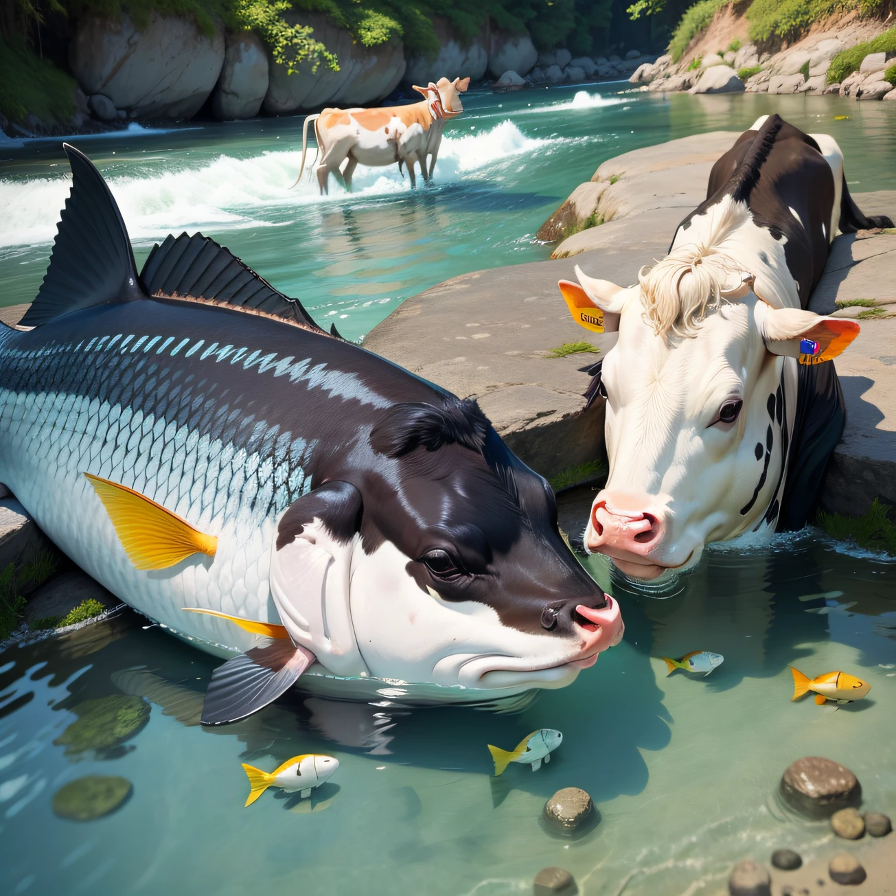 Cows and fish