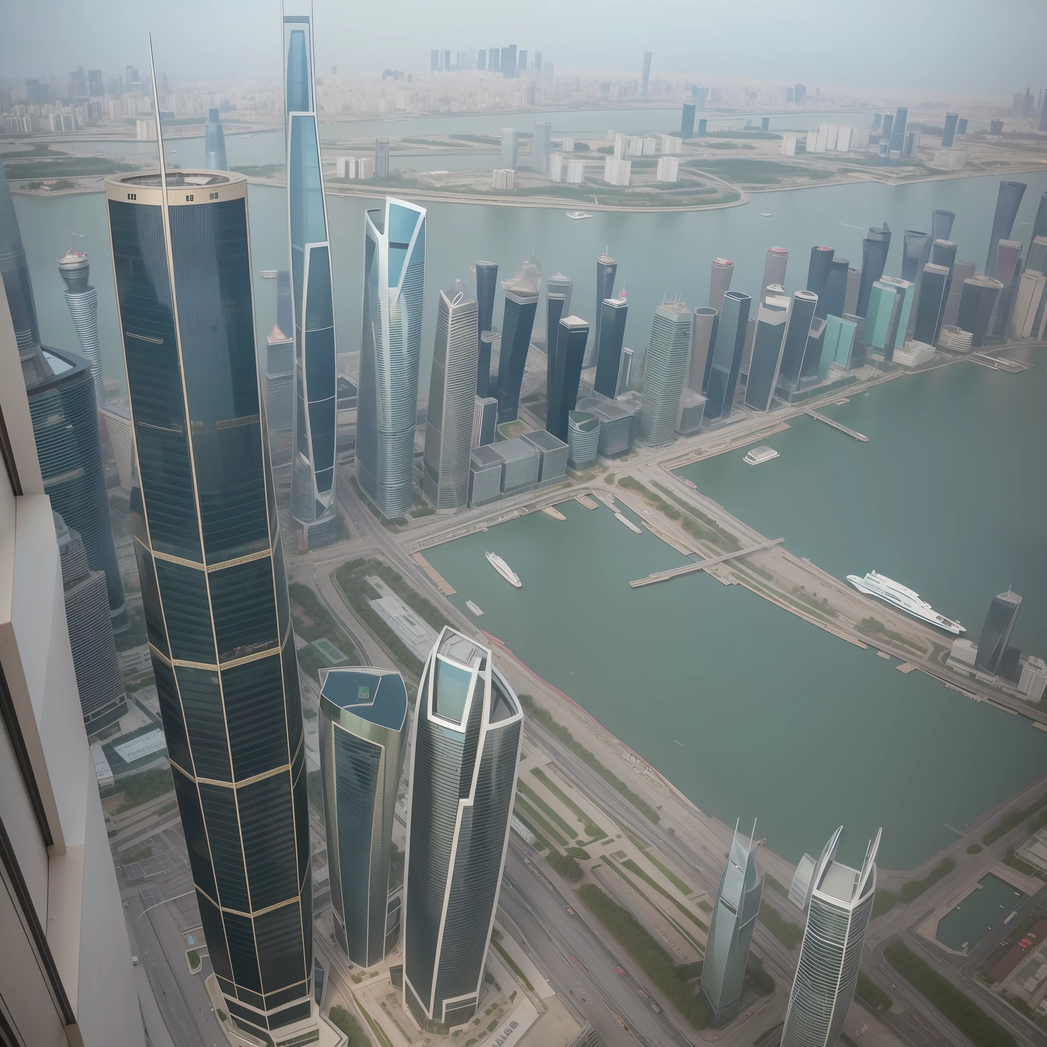 Apartment on the 108th floor of the Shanghai Tower，Overlooking the whole family，Canon shooting，See the Bund with a telescope