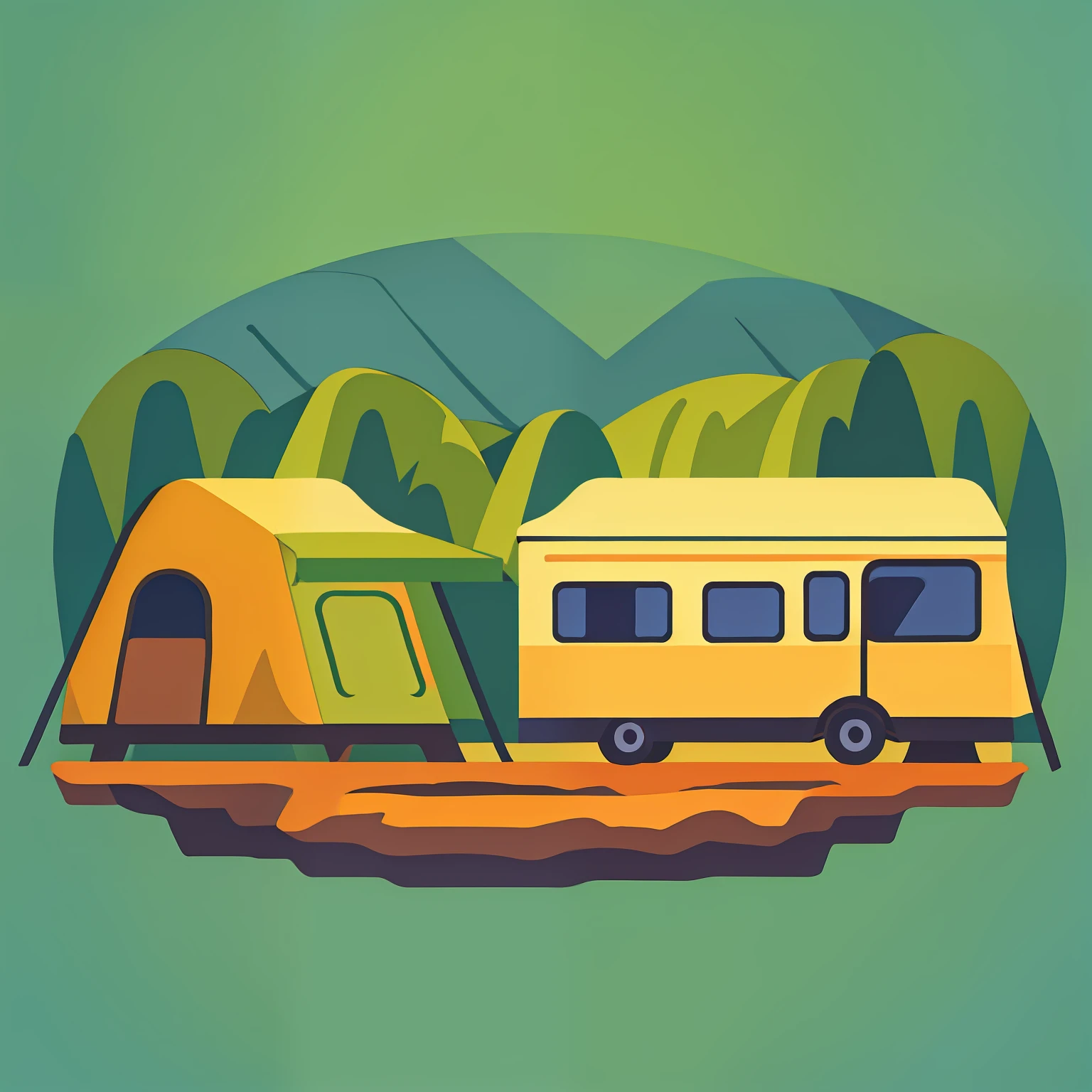 camp,family,simple,illustratio,icons