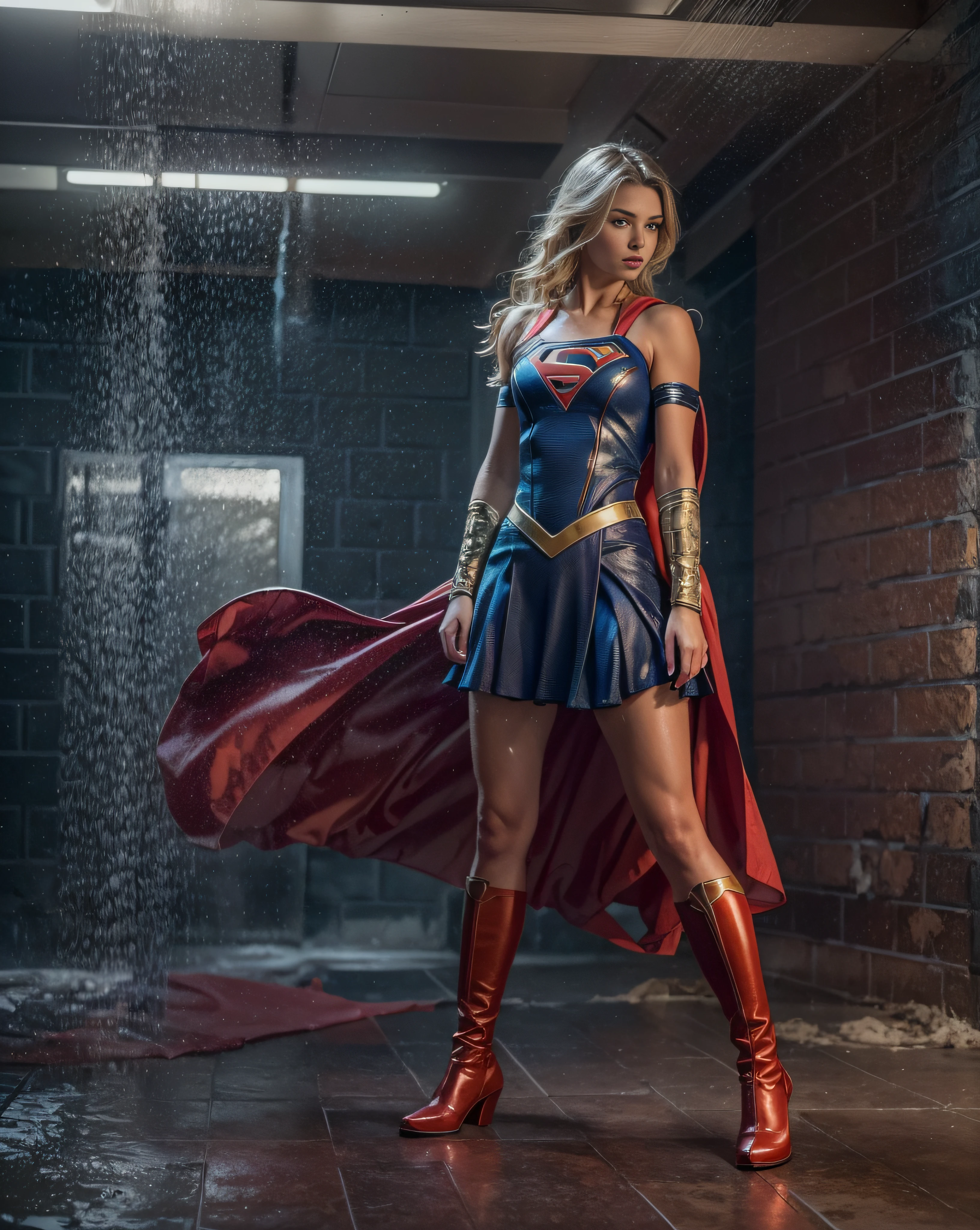 ((Best Quality)), ((Masterpiece)), (Very Detailed:1.3), full body of beautiful supergirl from dc, on the shower, wet body, wet hair, photorealistic, photo, masterpiece, realistic, realism, photorealism, high contrast, photorealistic digital art trend on Artstation 8k HD realistic high definition detailed, detailed, skin texture, hyper detailed, realistic skin texture, best quality, ultra high resolution, high resolution, detailed, raw photo, sharp re, Nikon D850 film Stock Photography 4 Kodak Portra 400 camera F1.6 lens rich colors hyper-realistic texture dramatic lighting Unrealengine trend in ArtStation Cinestill 800
