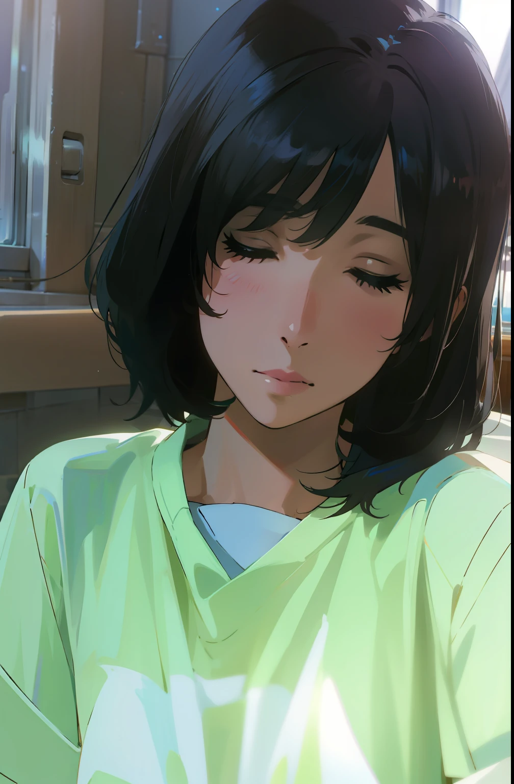 Sleeping position,a sailor suit