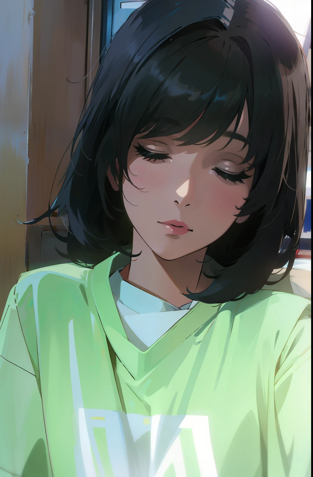 Sleeping position,a sailor suit
