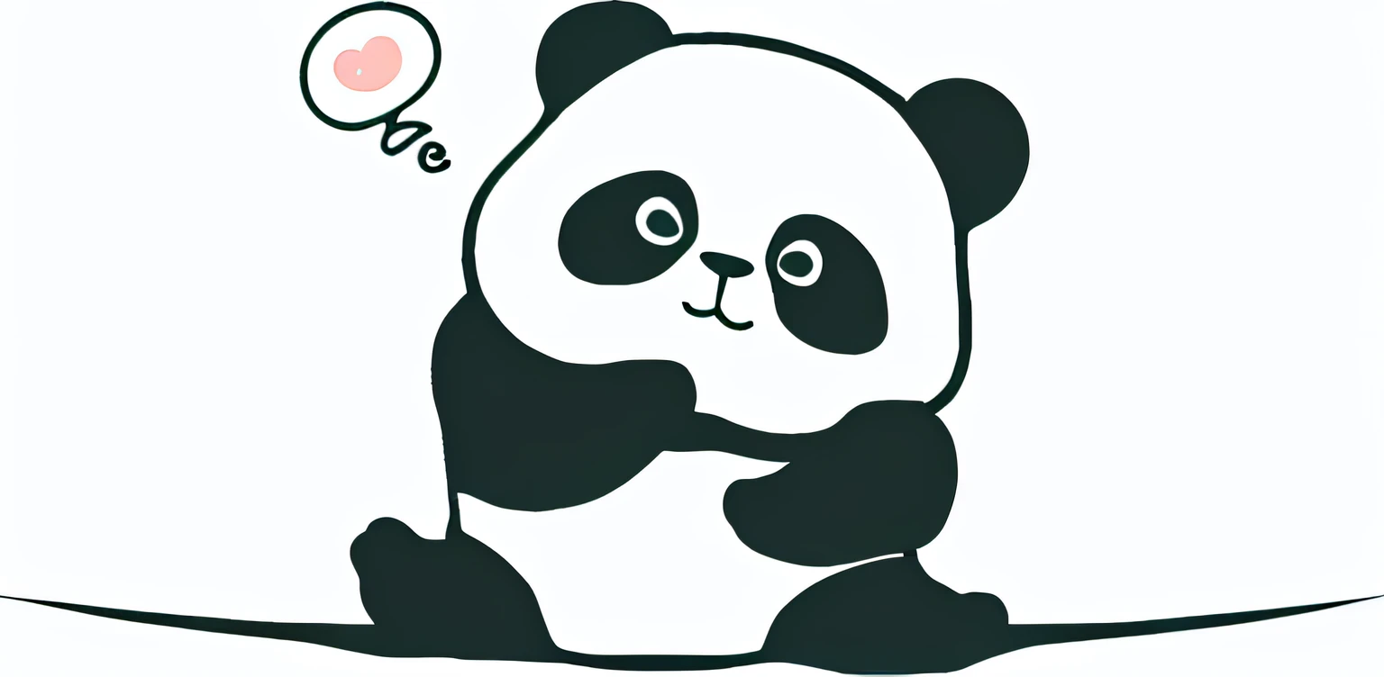 The panda sits on the ground，Balloons in the air, Cute panda, a cute giant panda, Panda, panda panda panda, no gradien, cute single animal, painfully adorable, cas, tian zi, Chuan Ai, Tranquil Mood, Cute boy, Chinese, awww, inspired by Shūbun Tenshō, cute animal, kawaii
