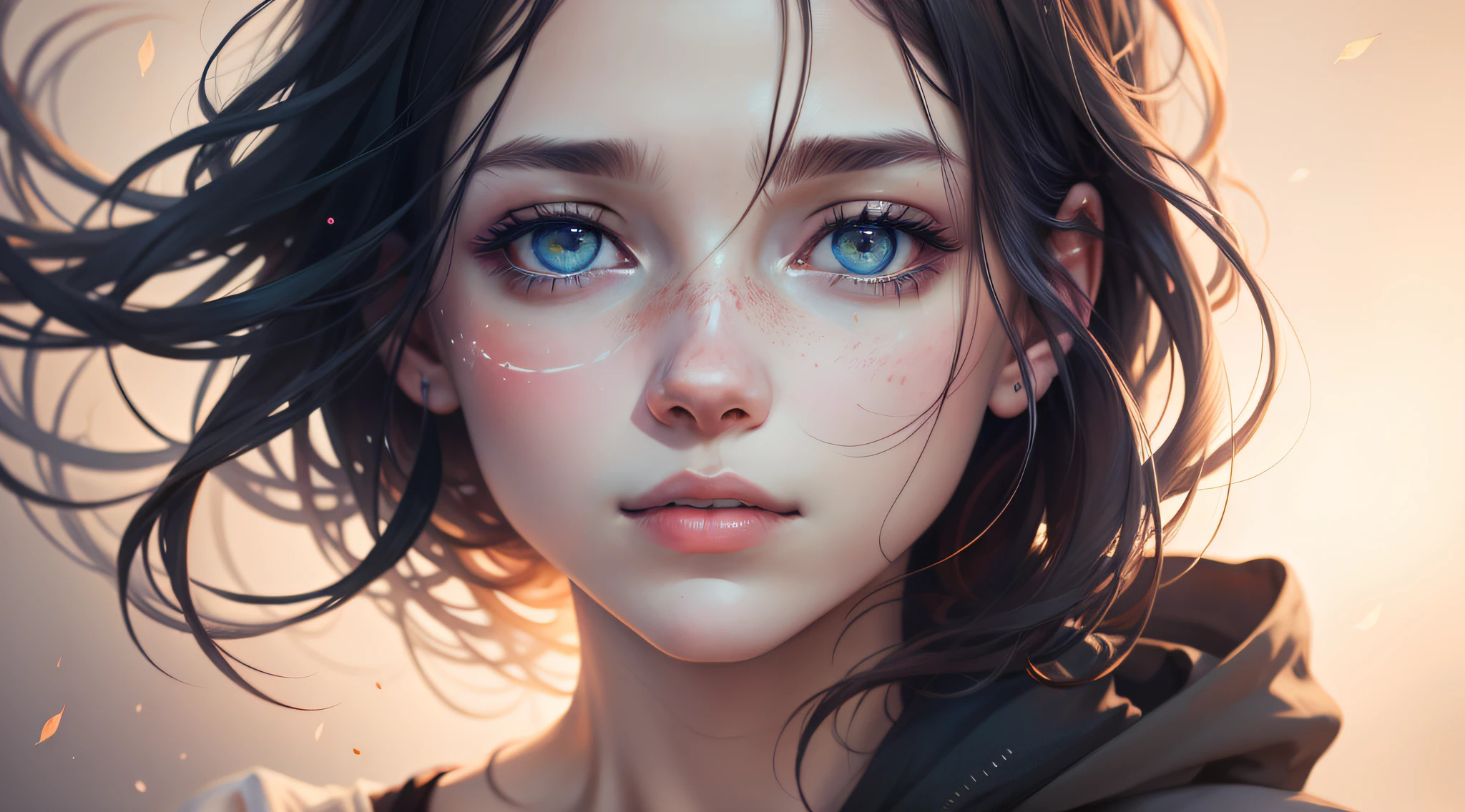 Agnes Cecile's woman，Luminous design，pastelcolor，Ink drops，Autumn lights masterpiece 4k