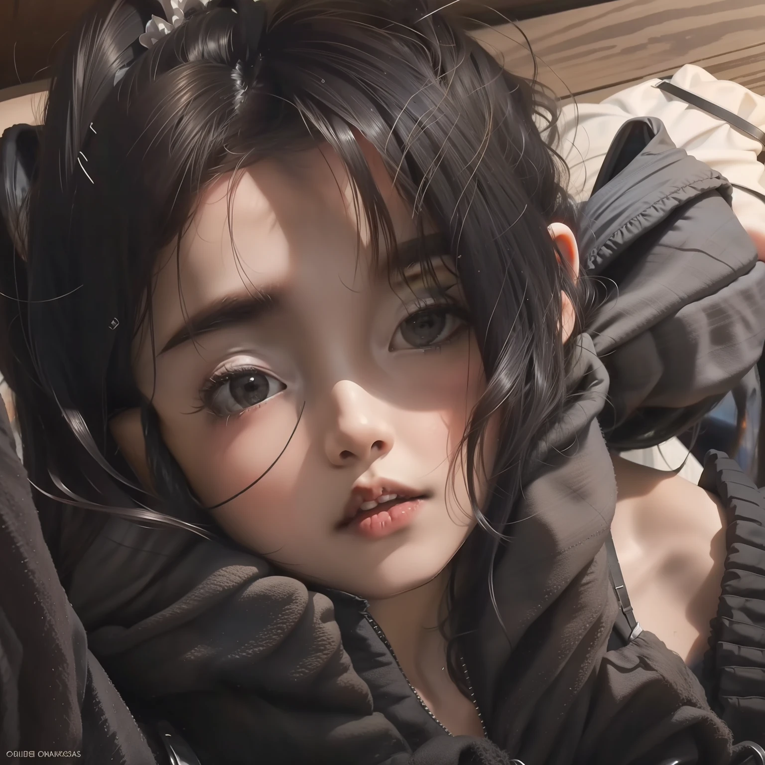 Loli black silk lingerie