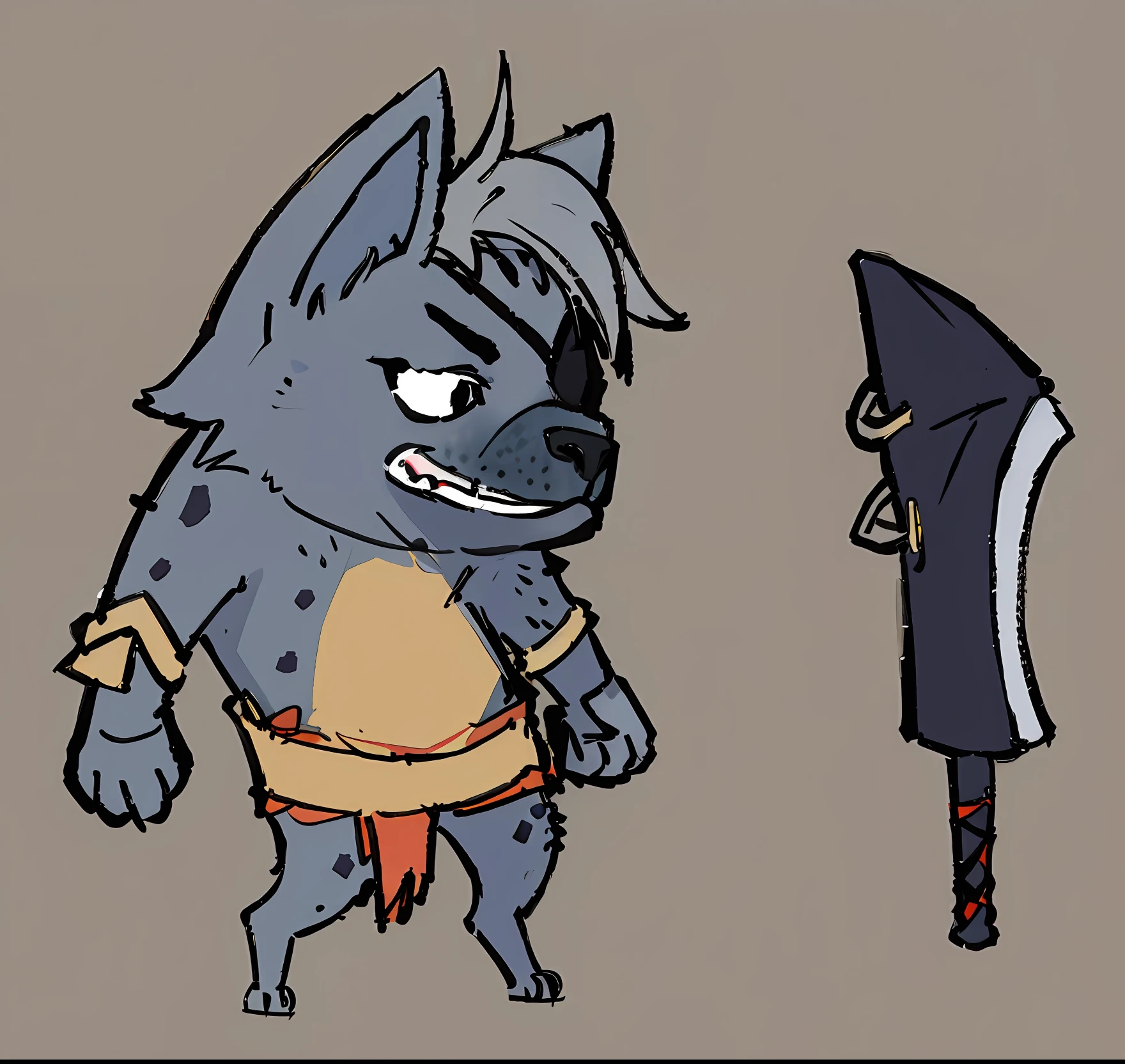 Q version hyena styling design
