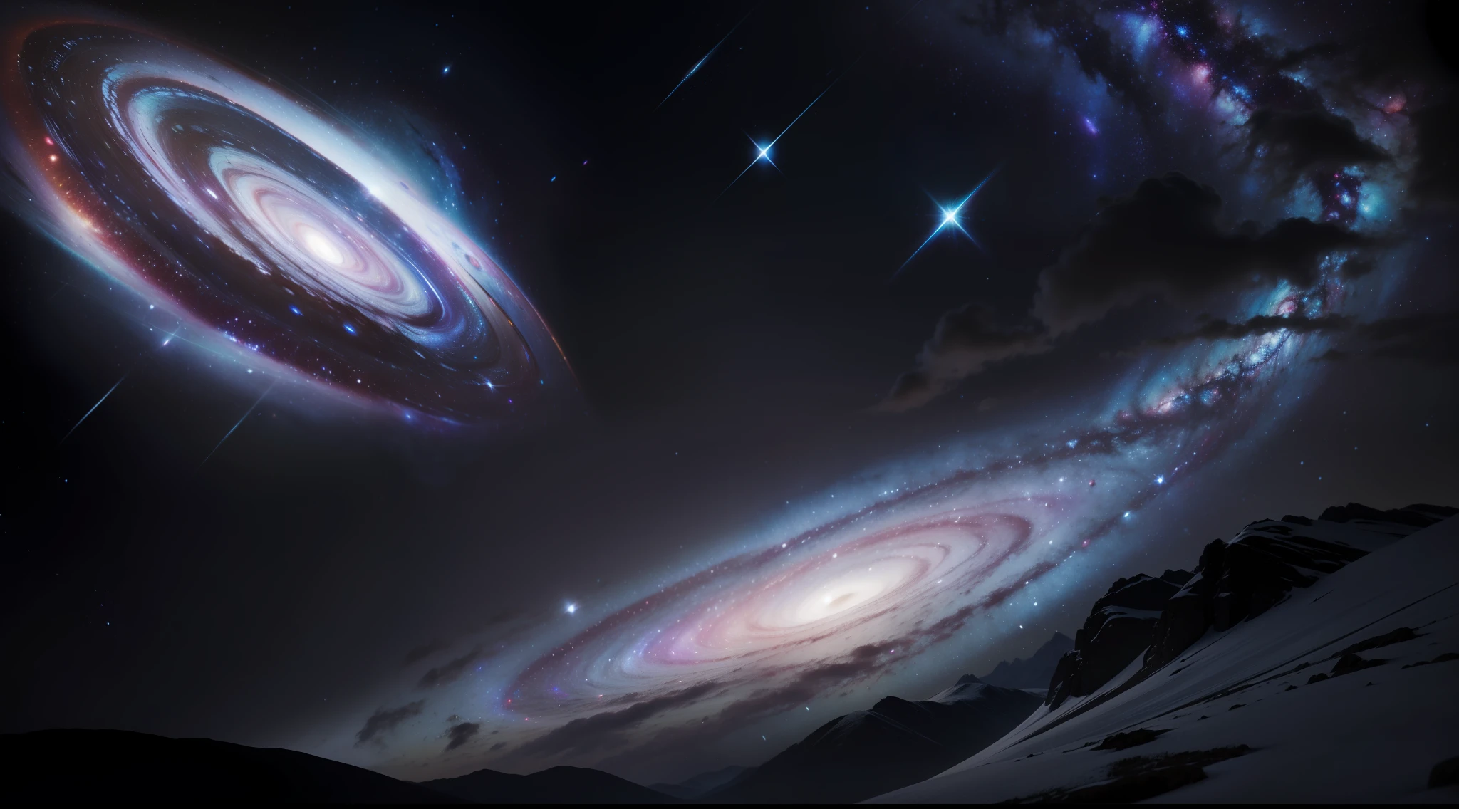 Alafed image of a spiral galaxy with a bright white disk, Andromeda galaxy, Andromeda, near a galaxy, galaxies in the background, Huge galaxy, galaxies in the background, Galaxy, Galactic Sized Goddess, astrophotography, Galaxy in the background, Galaxy in the Night Sky, space photo, on a galaxy looking background, Galaxy in the sky, intergalactic, Beautiful Galaxy