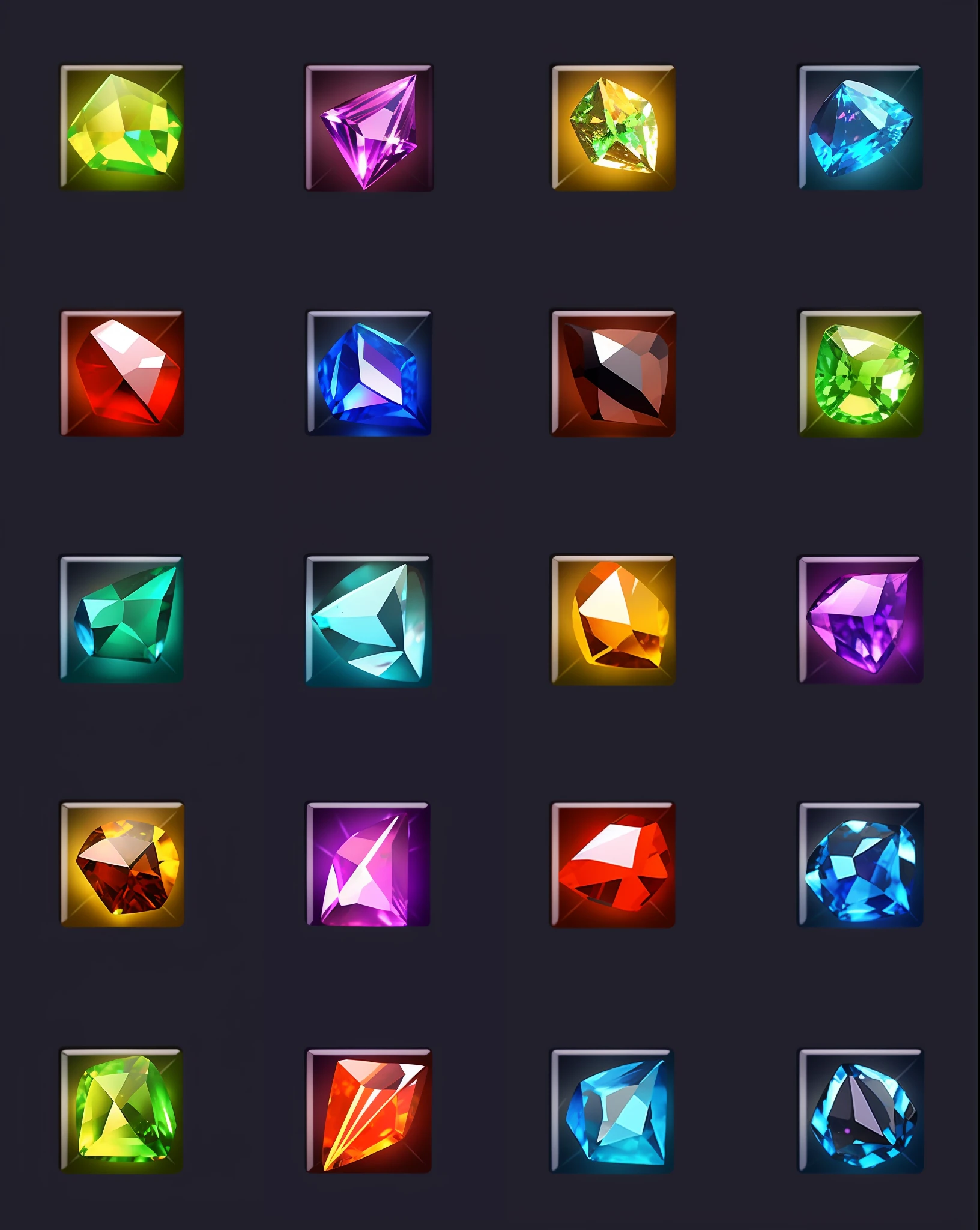 Set of jewelry in different colors on a black background, Game Icon Assets, shiny gems, colored gems, very realistic gemstones, gemstones, gemstones, colorful gems, Infinity Stones, gemstones, gemstones, Gems and treasures, Precious gems, Game Assets, game icon, set of high quality hd sprites, Game UI Asset Design, 2d game asset, Magic items