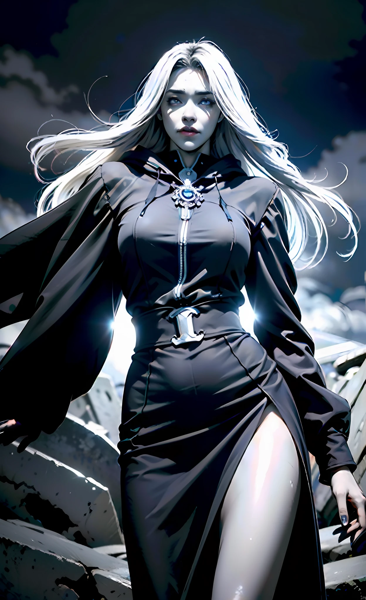 (absurdes, ah high, ultradetailed), ((A girl)), a 1girl, androgynous vampire, High Stability, ((white colored hair)), pubic tattoo, ((чрезвычайно детализированные обои CG unity 8k, intricate detials, (style-swirlmagic: 0.8), portraite of a, looking a viewer, 独奏, (full length: 0.6), dynamicpose, Detailed background, Madness in the eyes, floating in the air, A Necromancer, Evil to the bone, Red clouds, casting spell, fireball, Dark hooded mantle, The Dark Circle, Underworld, Warhammer theme, bringer of false light, Dark clouds, floating chunks of dirt, decadence, Outgoing evil energy, dark aura, Broken shackles)), (cowboy shot) junji ito 4 k, with long gray hair, ito junji art, style of junji ito, portrait of sadako of the ring, Gentle androgynous princess , Beautiful androgynous princess, nice feet, detailing, Burst breasts, extra high resolution, 8K, (Lovely Medium Breasts), perfect anatomy, (shapely body), Beautiful slender legs, Extremely detailed eyes and face, beautiful detail eyes, extremely detailed body, ((Gloomy color scheme:1.6))