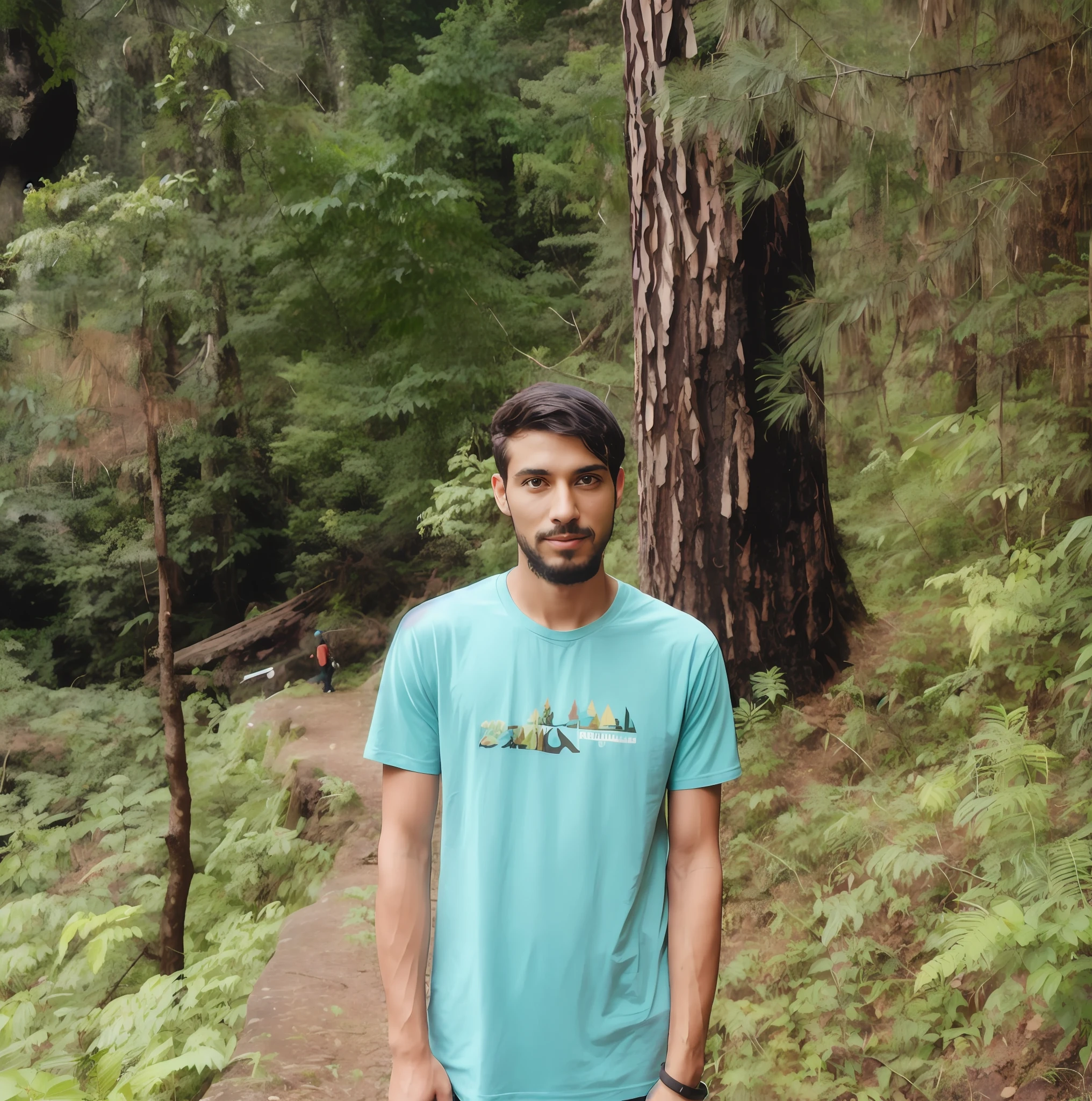 there is a man standing in the woods with a skateboard, in front of a forest background, in front of an amazing forest, standing in the forrest, in green forest, in mountains, in jungle, in forest jungle, amidst nature, against the backdrop of trees, in forest, with trees, standing in the forest, in jungle forest, in the mountains