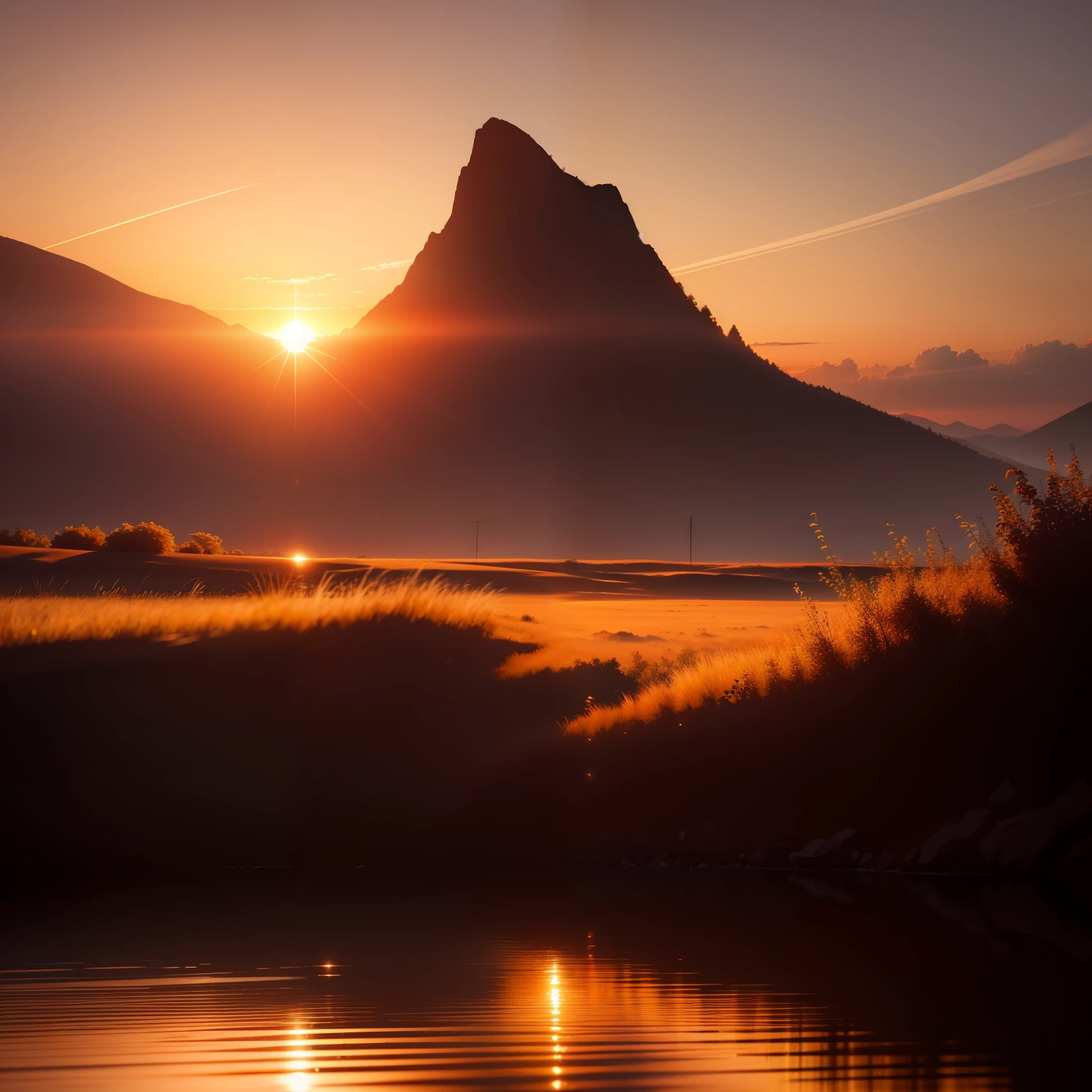 the setting sun，4k，k hd