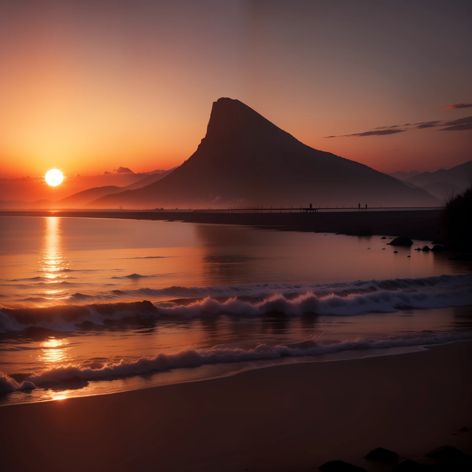 the setting sun，4k，k hd