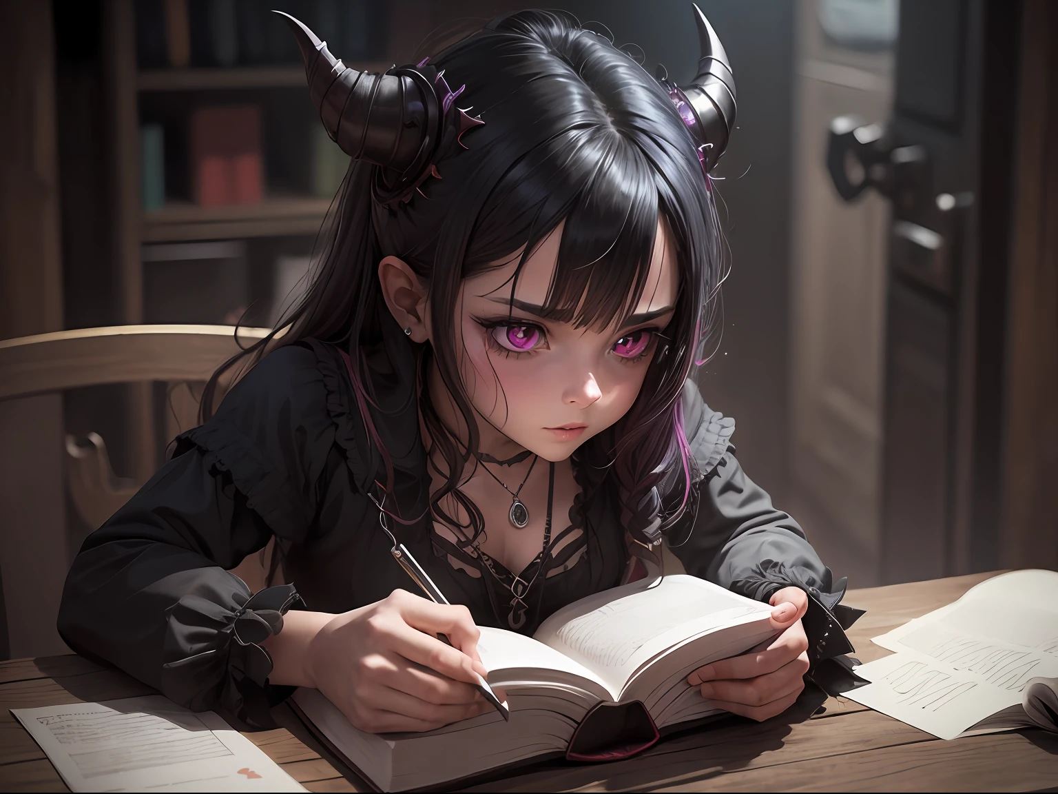 Demonpunk lanzando conjuros de magia negra