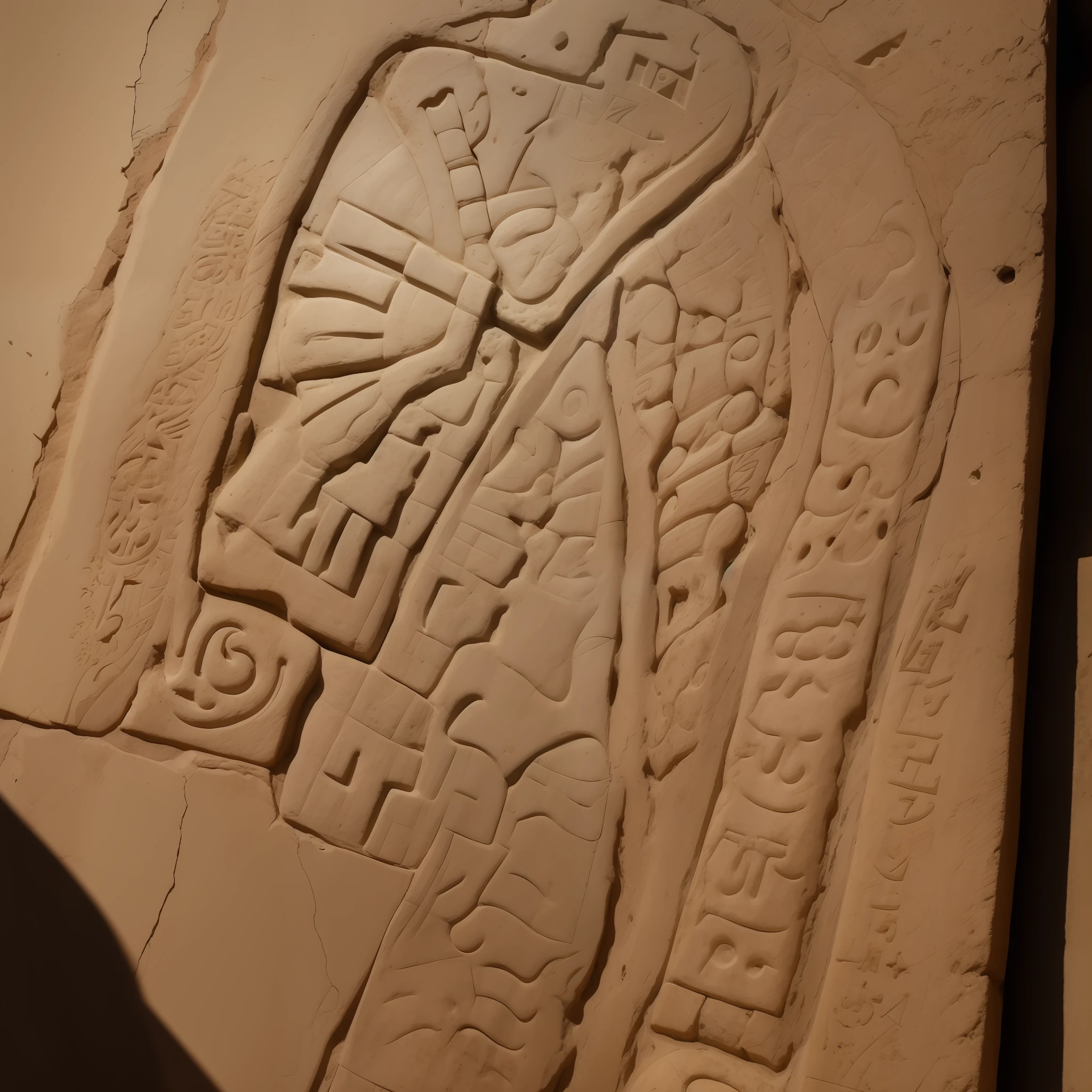 A carved stone tablet with strange writings dating from the 4th century AD