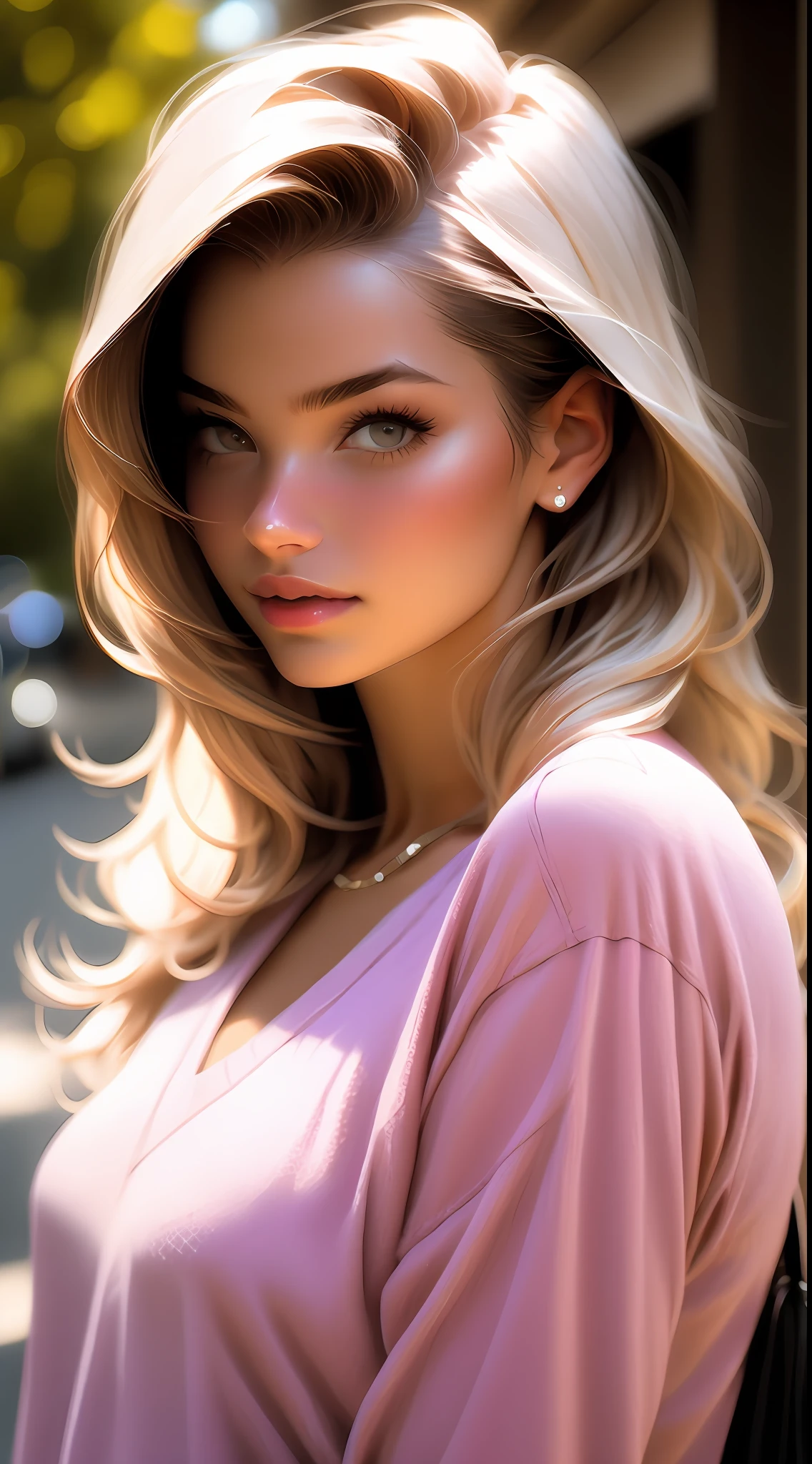 a photo of a woman, casual dressed, realistic skin
