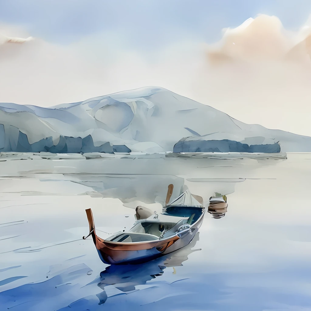 Papercut lake boat