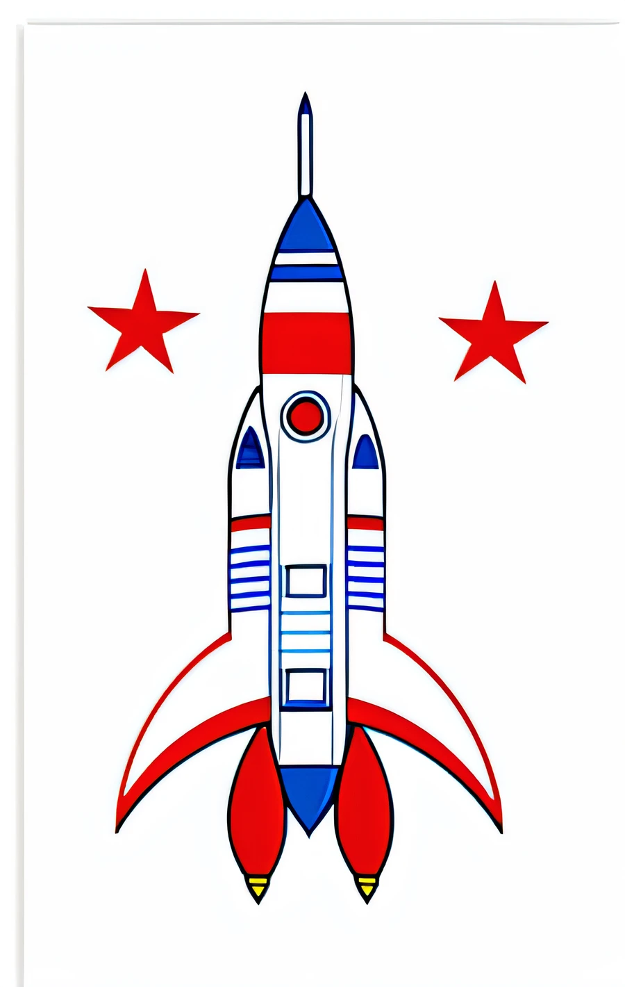 Cartoon of a rocket with red and blue stripes, rocket ship, super cool rocket, space war between china and usa, rockets, Spacecraft, space craft, space ship, launching to space, Spaceship, rockets, rocket launch, missiles, Saturn V, vostok-1, rocket launch, Space exploration, rocket launching into the sky, spaceship in background