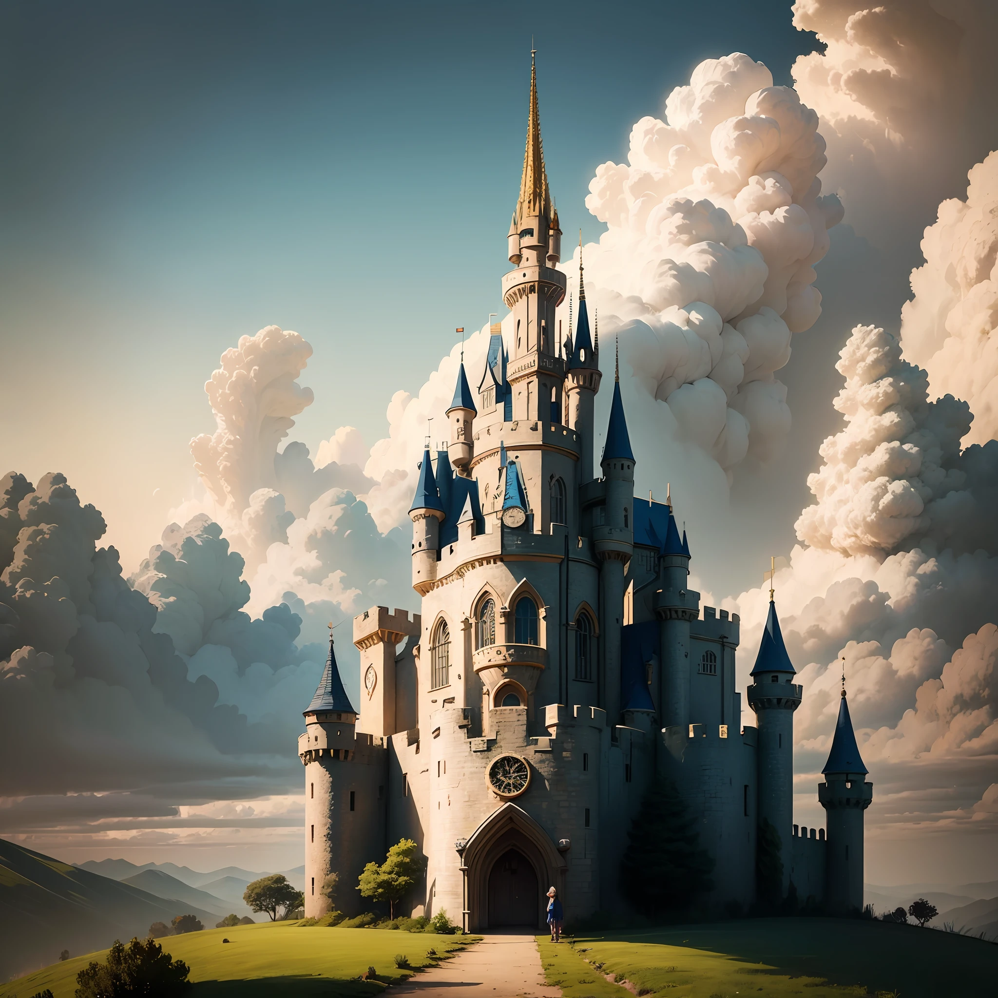 Alice in Wonderland Disney, Completing the country, Horizonte Castelo rainha de copas casa do chapeleiro maluco --auto