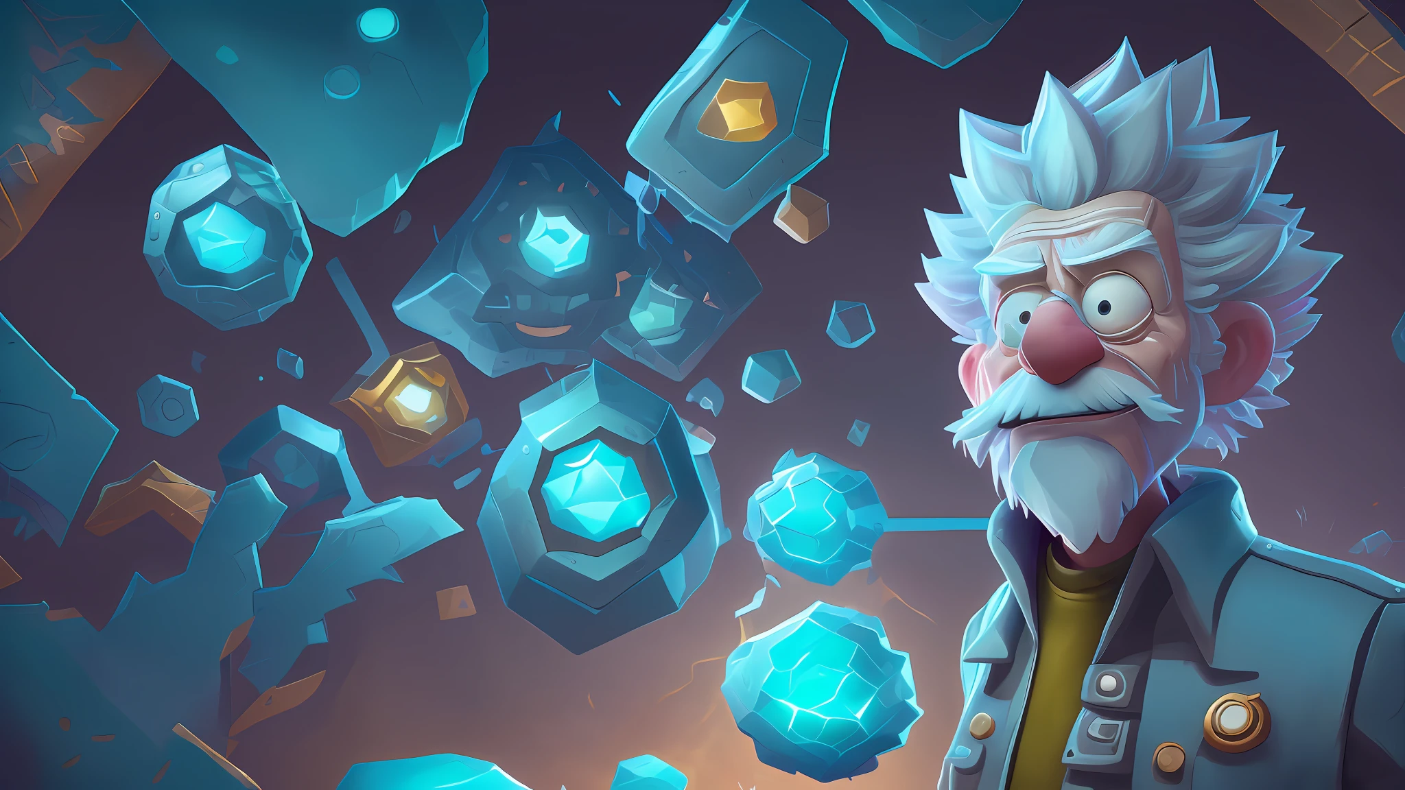Rick Sanchez , Lendas de Runeterra, Estilo Duelyst, artefato - livre, Runas perdidas, epic legends game icon, 8 K HD WallpaperArtefato jpeg, 8k hd wallpaperjpeg artefato, Hextech, holographic runes, Locklegion, magic rune, Runic