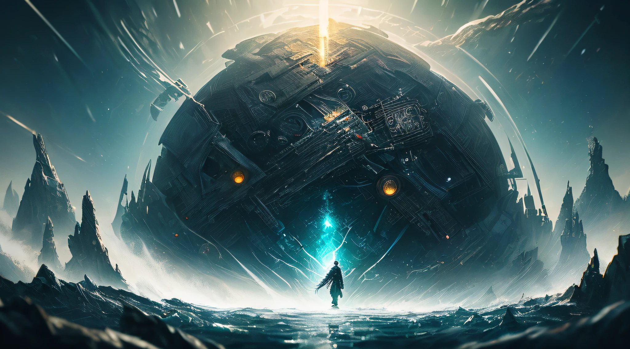 (((masterpiece))), (((best quality))), ((ultra-detailed)), (highly detailed CG illustration), ((an extremely delicate and beautiful)),cinematic light, Create a stunning anime artwork that is currently trending on ArtStation, showcasing exquisite beauty and captivating aesthetics. The art piece should be highly detailed, featuring a compelling character and a visually appealing environment.

The character in the artwork is a graceful and enchanting figure, radiating an aura of elegance. Pay close attention to intricate facial features, such as mesmerizing eyes with vibrant colors and delicate shading. The character's clothing should be designed with elaborate patterns, flowing fabrics, and rich textures, reflecting a blend of fantasy and contemporary fashion.

Place the character in a captivating environment that enhances the overall appeal of the artwork. It could be a breathtaking natural landscape, a bustling futuristic cityscape, or a mystical realm filled with magical elements. Incorporate vibrant colors, dynamic lighting, and detailed background elements to create a sense of depth and immersion.

Consider the latest trends in anime art, such as incorporating unique lighting effects, exploring creative composition techniques, or experimenting with unconventional color palettes. Take inspiration from the top artists on ArtStation and their exceptional execution of various art styles and themes.

Camera: Choose an angle that highlights the character's beauty and the immersive environment.
Lighting: Utilize atmospheric lighting techniques to create depth and mood.
Resolution: Aim for a high-resolution artwork to showcase intricate details and clarity.
Art Inspirations: Seek inspiration from the trending artists on ArtStation, exploring different styles, genres, and themes.