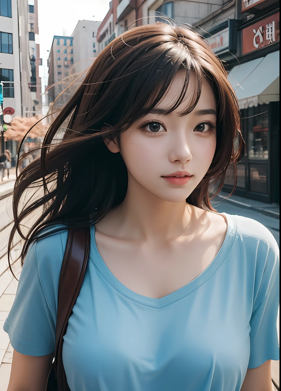 (best-quality:0.8),
(best-quality:0.8), perfect anime illustration, extreme closeup portrait of a pretty woman walking through the city