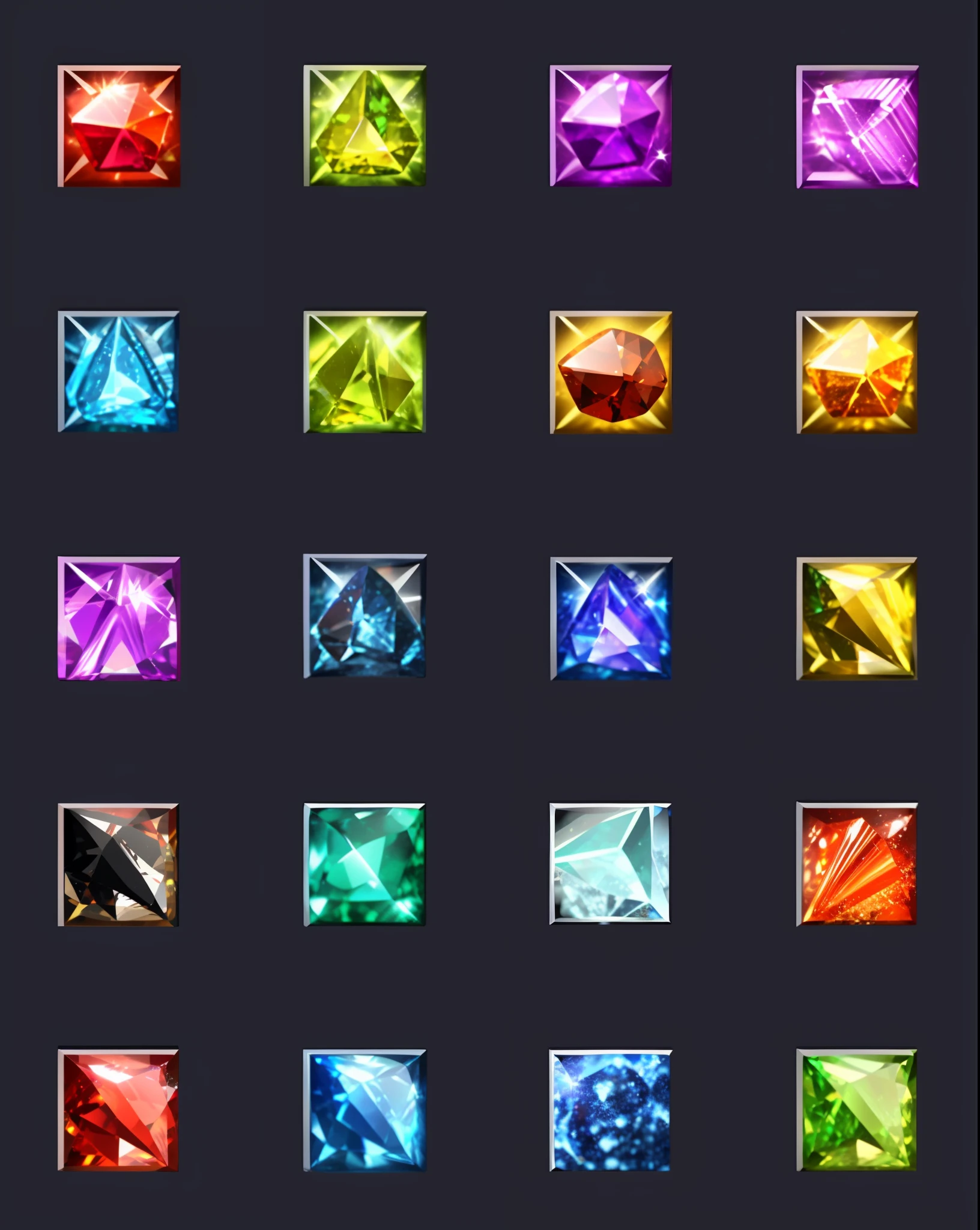 Set of jewelry in different colors on a black background, Game Icon Assets, shiny gems, colored gems, very realistic gemstones, gemstones, gemstones, colorful gems, Infinity Stones, gemstones, gemstones, Gems and treasures, Precious gems, Game Assets, game icon, set of high quality hd sprites, Game UI Asset Design, 2d game asset, Magic items