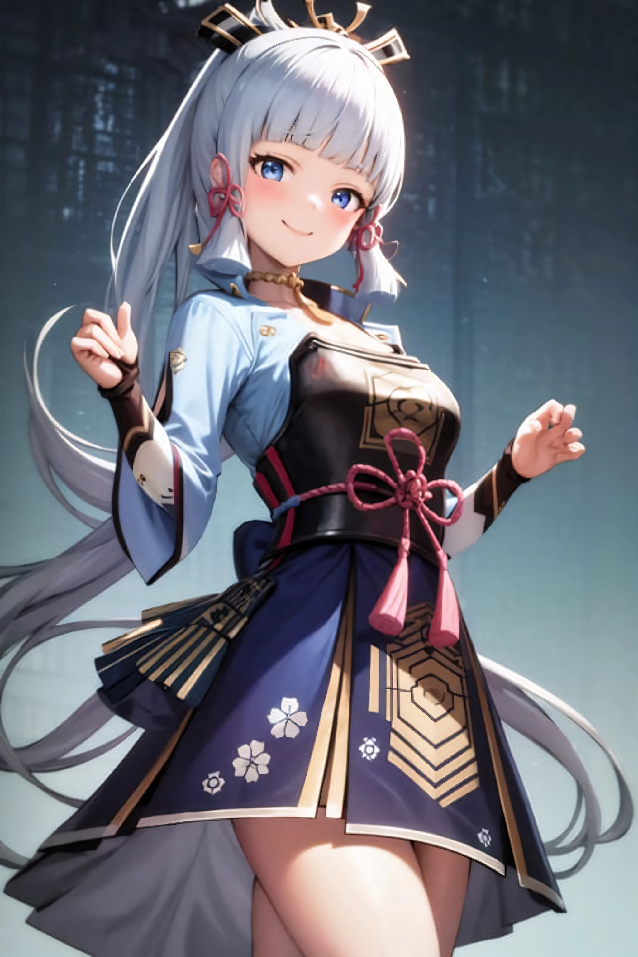masterpiece, highres, best quality, 1girl solo, kamisato_ayaka, smile, kimono