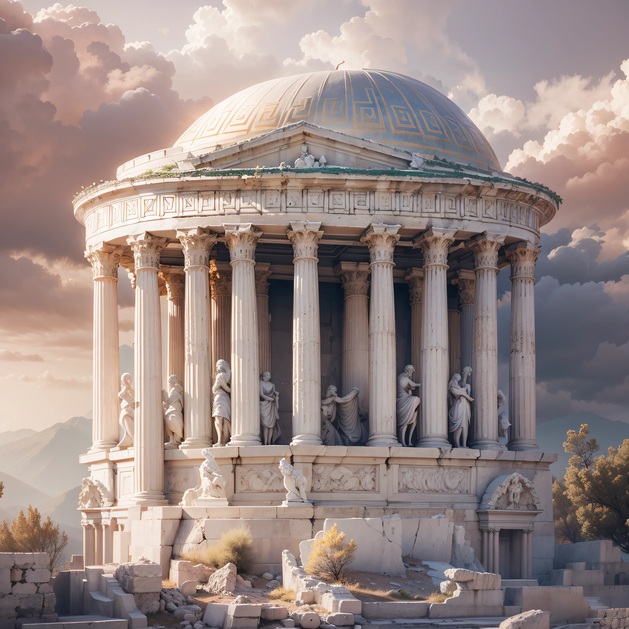 Mount Olympus. Classical Greek Architecture. Ethereal, celestial, divine