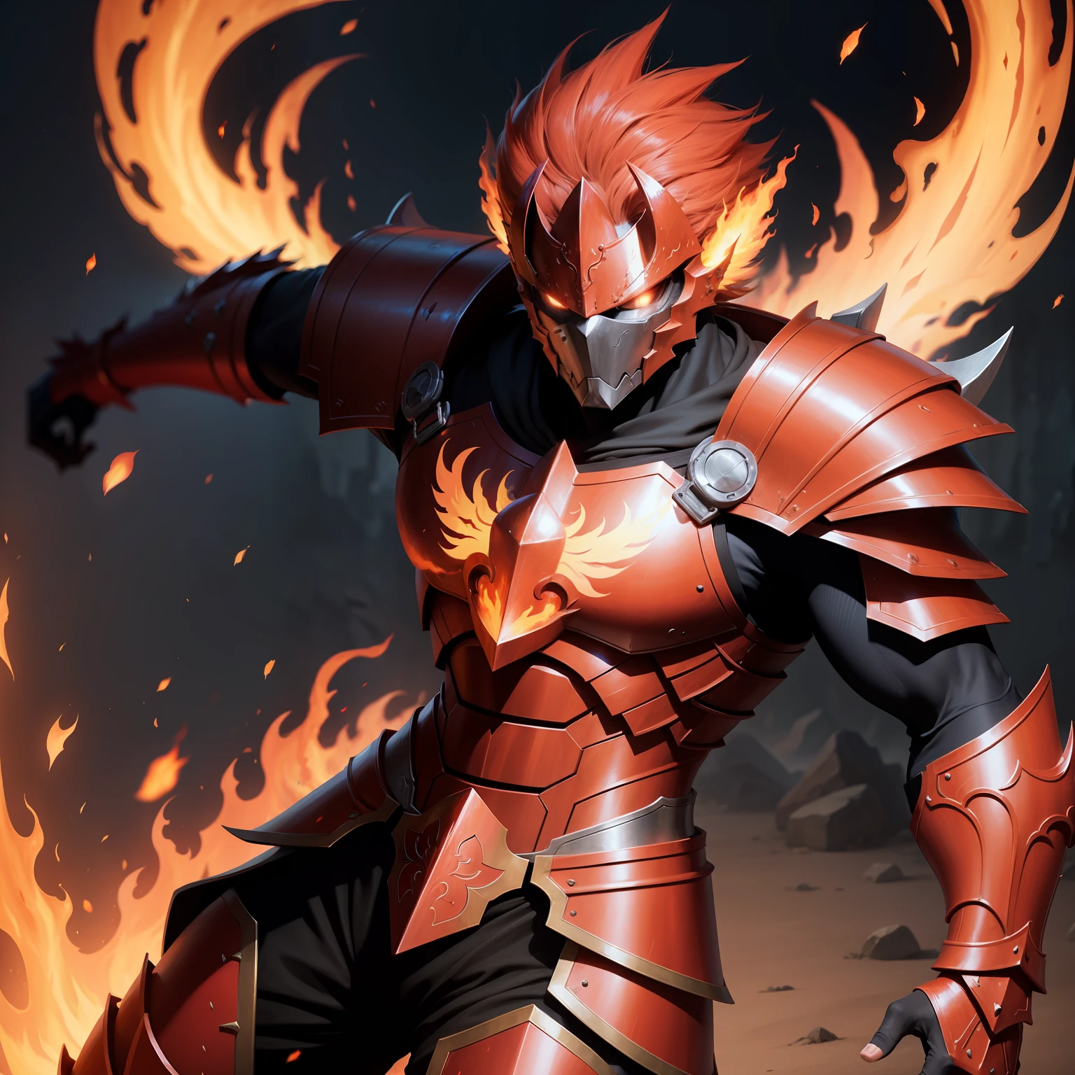 Armor Warrior Flame Dragon Man
