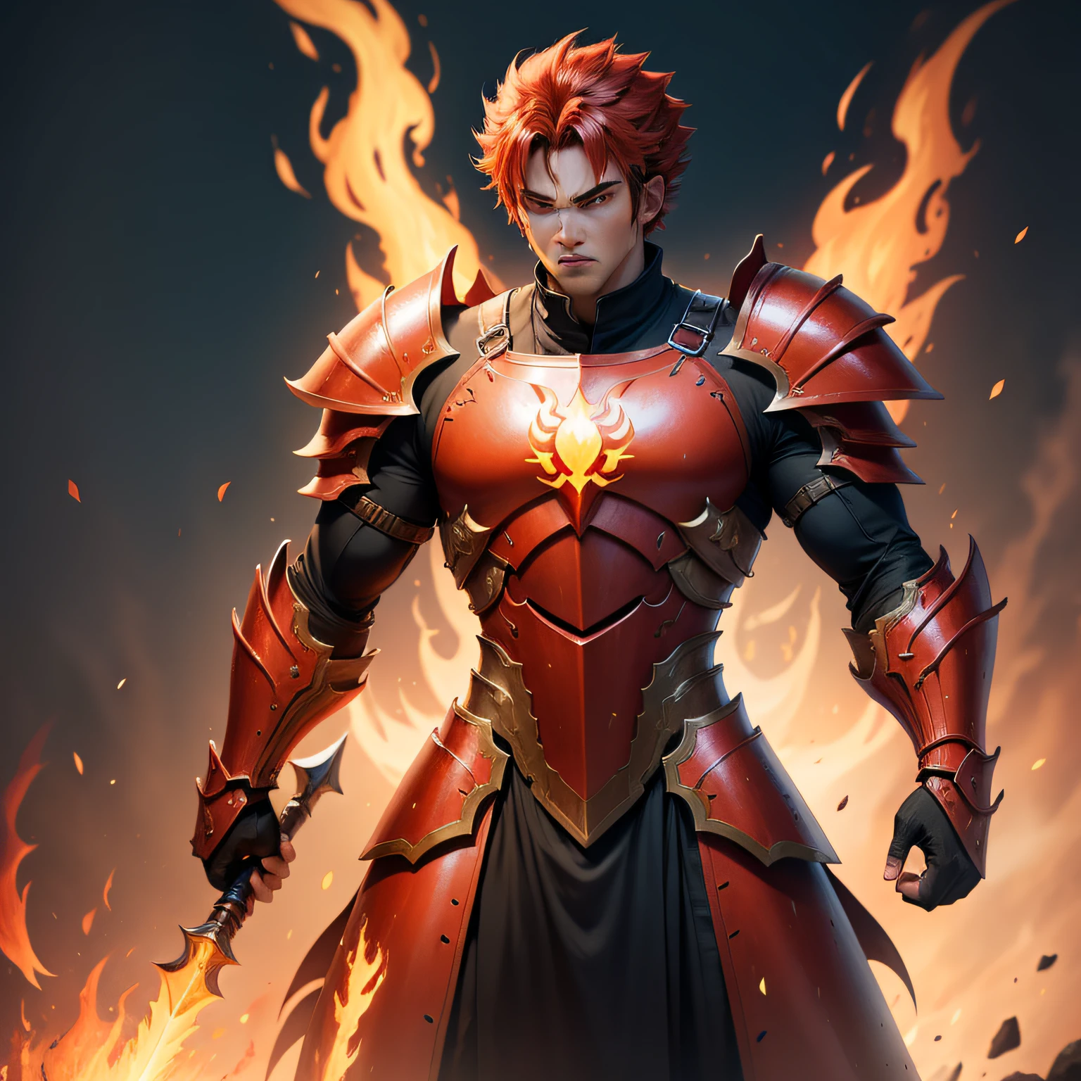 Armor Warrior Flame Dragon Man