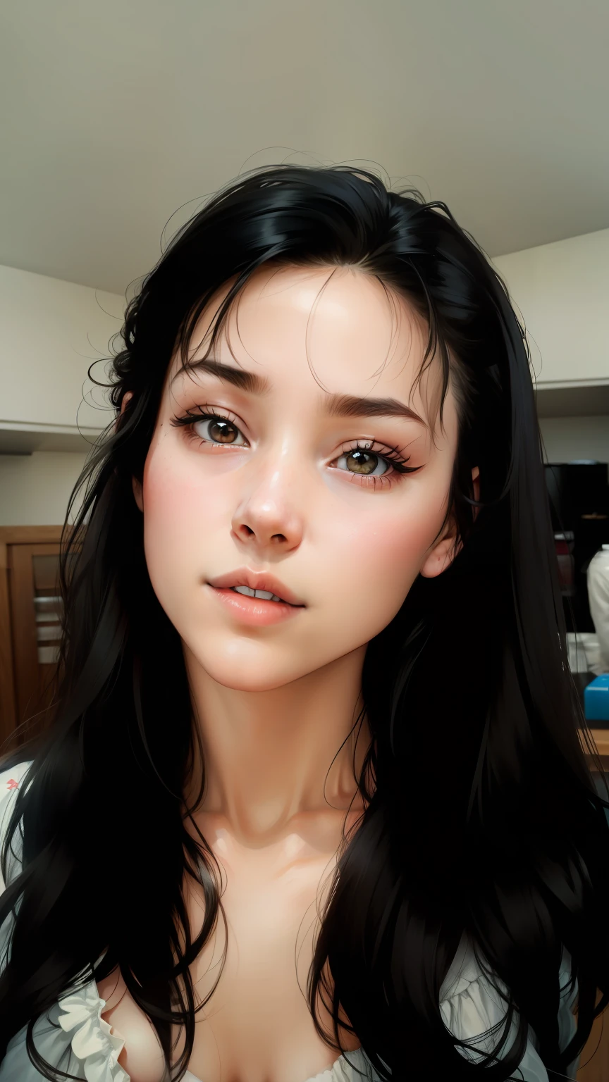 Girl, long hair, (ultra realistic)