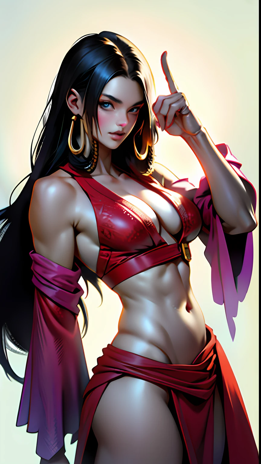 (cowboy shot), (masterpiece), (best quality:1.0), (ultra highres:1.0), highly detailed face and eyes,
BREAK,
BoaHancockV2, black hair, long hair, head leaning back, pointing
belly dance costume
BREAK
gorgeous view