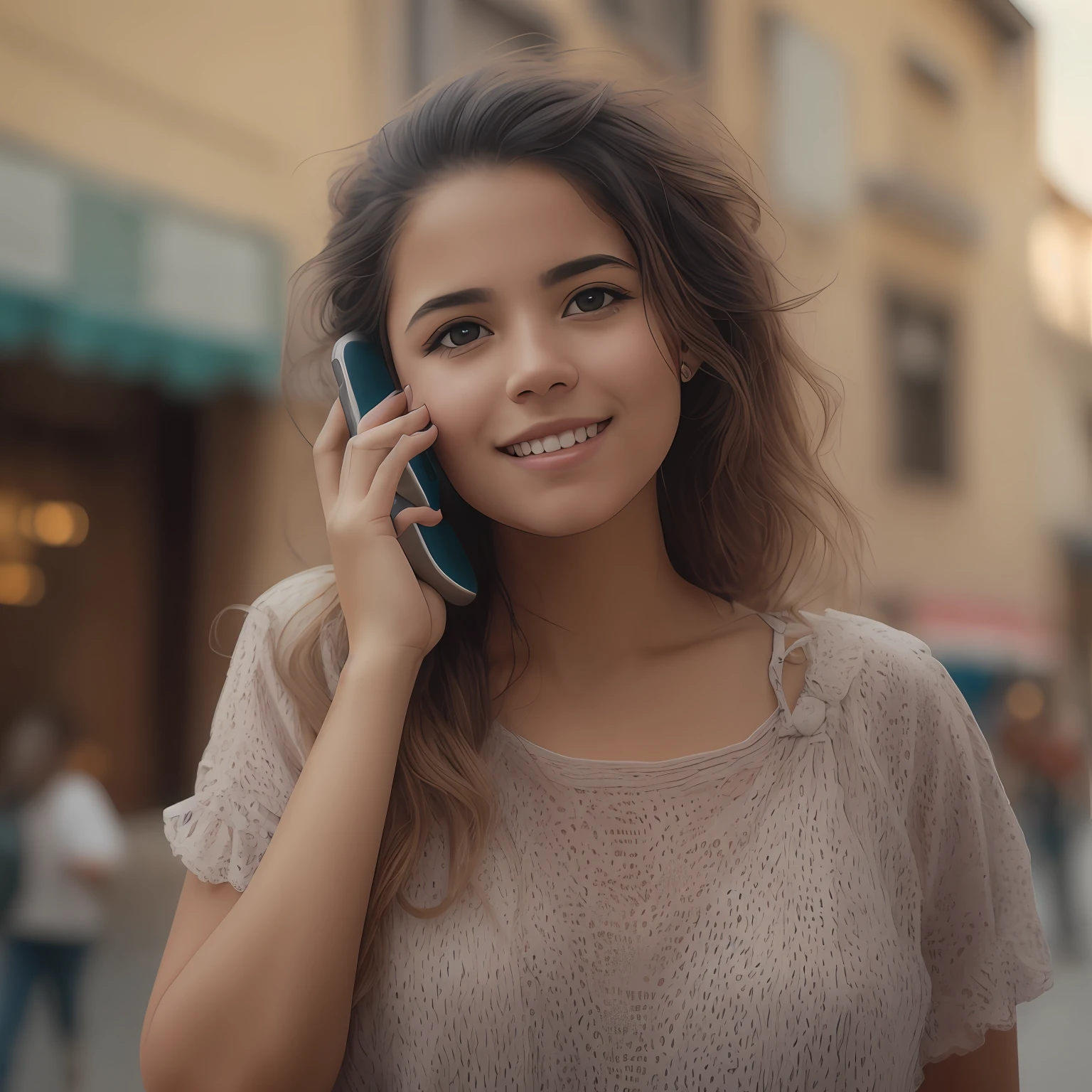 Arafed woman talking on cell phone while walking down a street, girl making a phone call, Mujer linda, chica atractiva, Mujer atractiva, Mujer joven atractiva, linda joven, Cute little girl, Atractiva hembra, fondo borroso, beautiful woman, chica guapa, Toma de retrato en primer plano, beautiful little girl, hermosa joven, Mujer joven y hermosa, He estado tratando de llamar