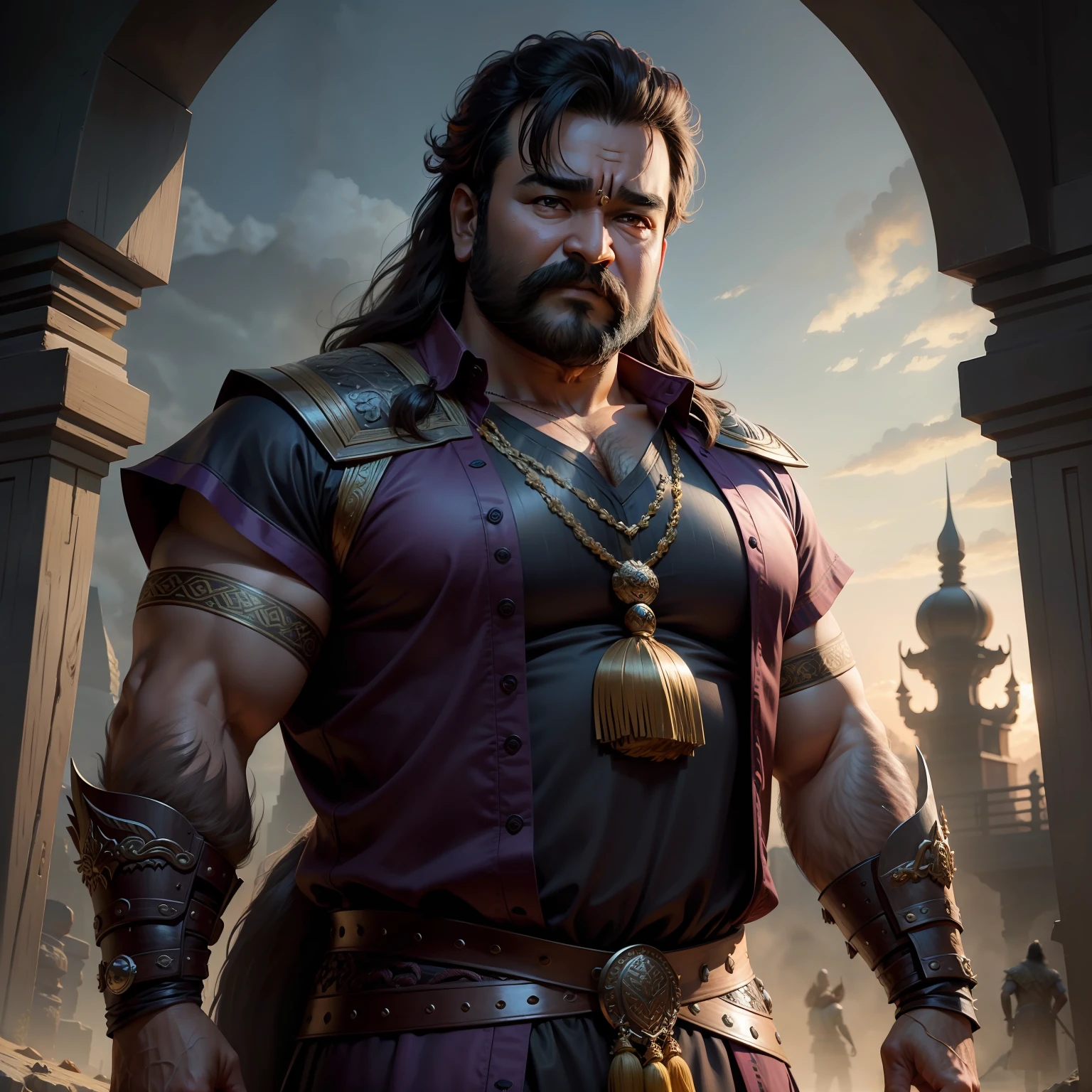 Mohanlal with vikings aesthetics.