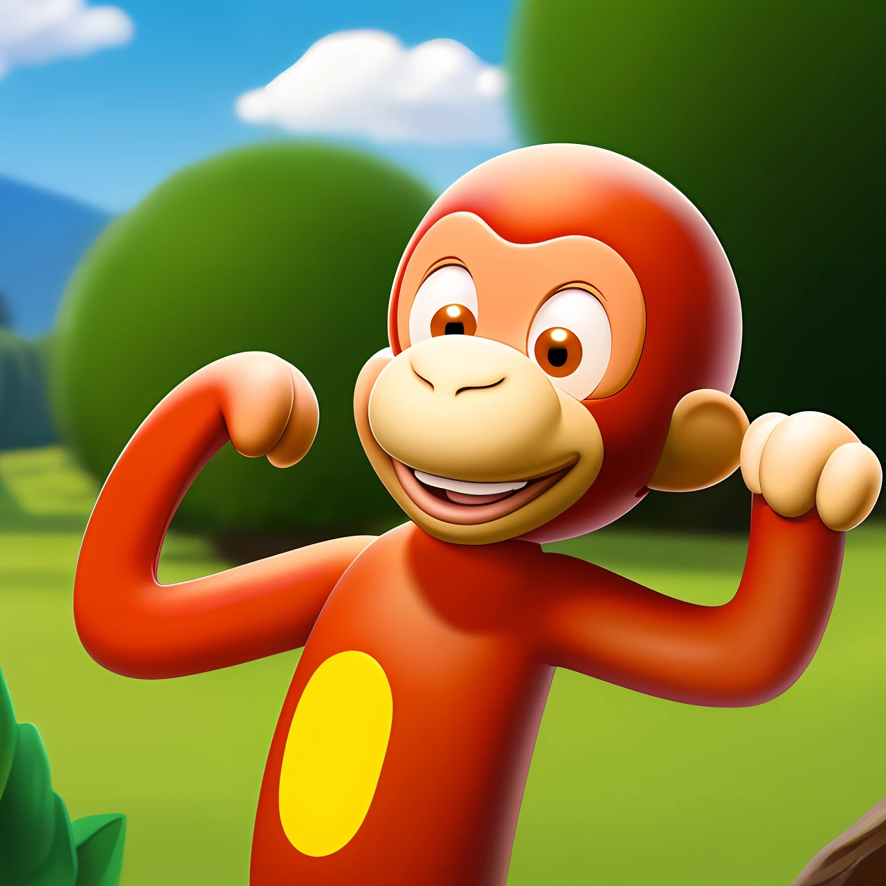 Curious George, concept art, 4k