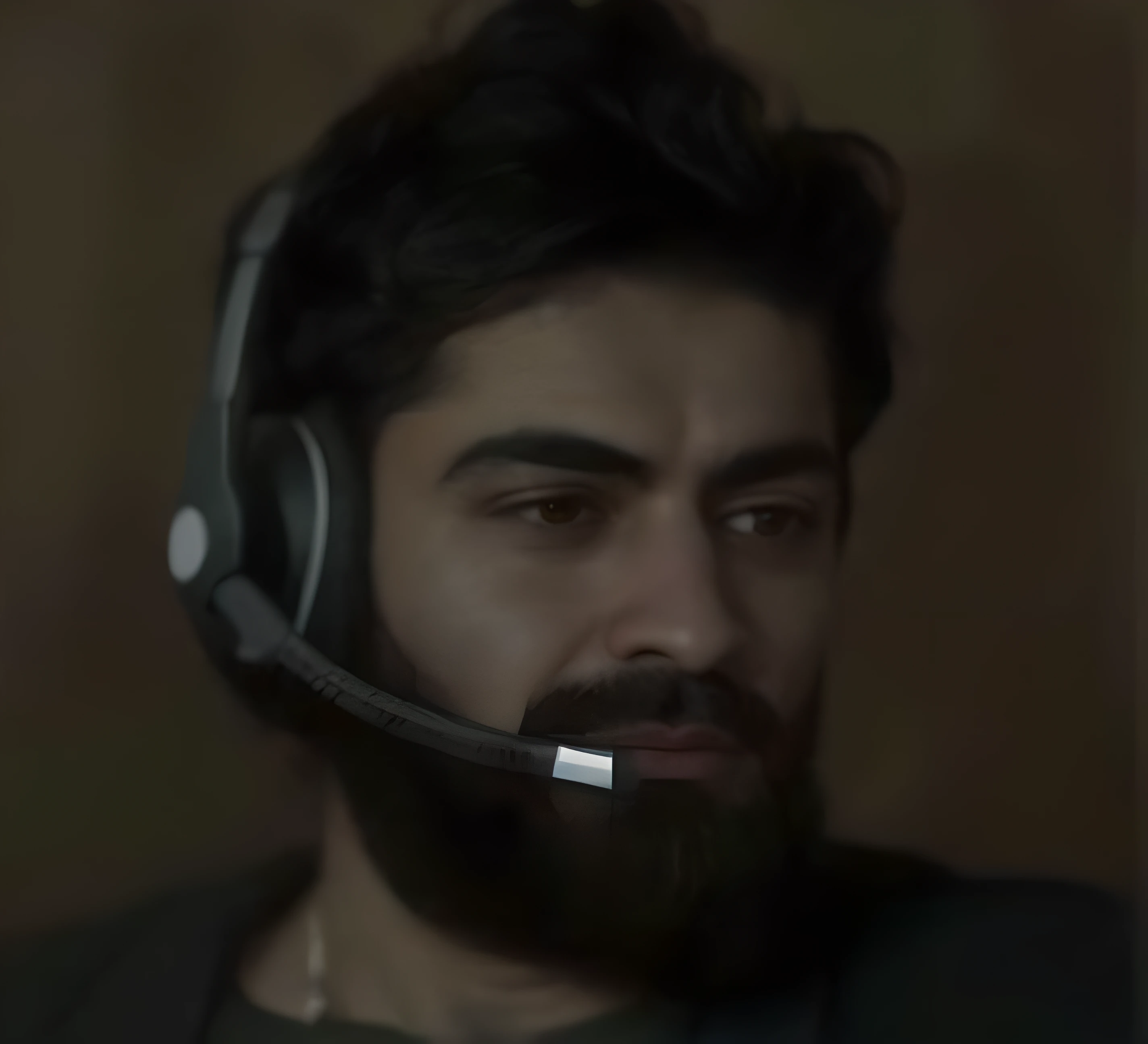 The bearded Arafed man wears headphones and a microphone, Tony Khan wearing headphones, very very low quality picture, twitch streamer / gamer ludwig, aykut aydogdu, profile picture 1024px, headshot profile picture, (Tarkov), Hassan girls, taken in the early 2020s, riyahd cassiem